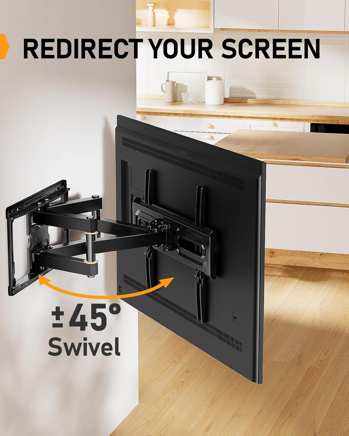 Perlegear Full Motion TV Mount For 32 To 65 Inch TVs 99 Lbs