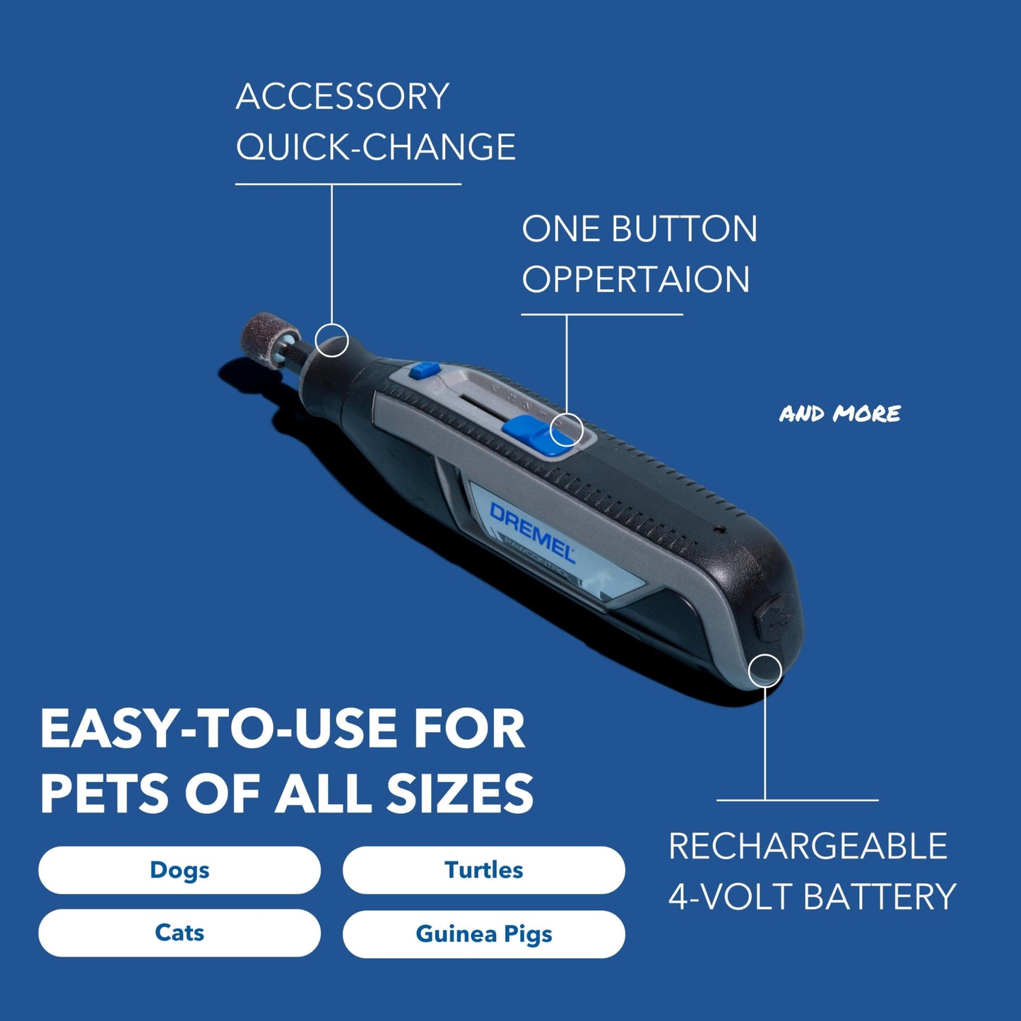 Cordless Pet Nail Grinder with Safe Grooming Kit