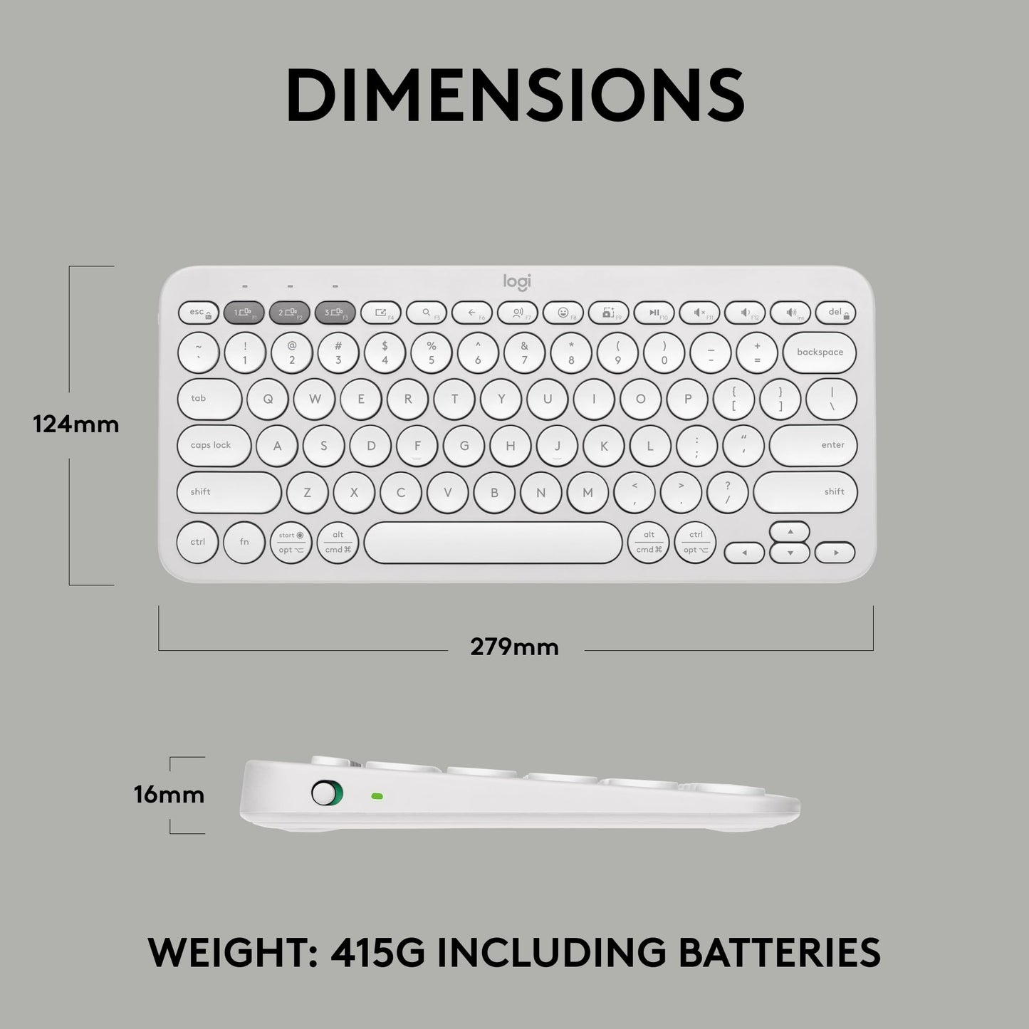 Logitech Pebble K380s Bluetooth Keyboard Slim Portable Design