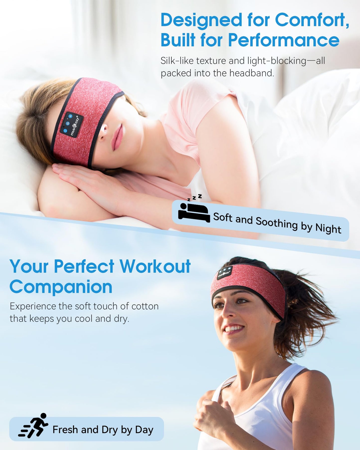 Sleep Headphones Headband Bluetooth 5.4 Wireless Earphones
