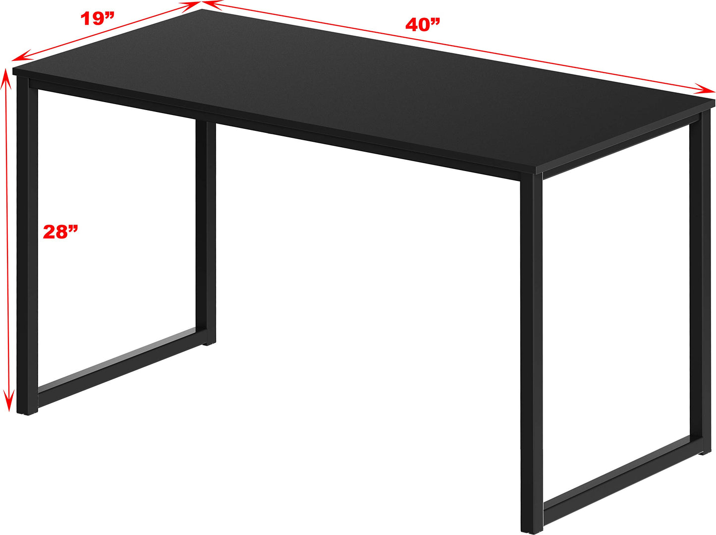 SHW 48 Inch Black Home Office Computer Desk