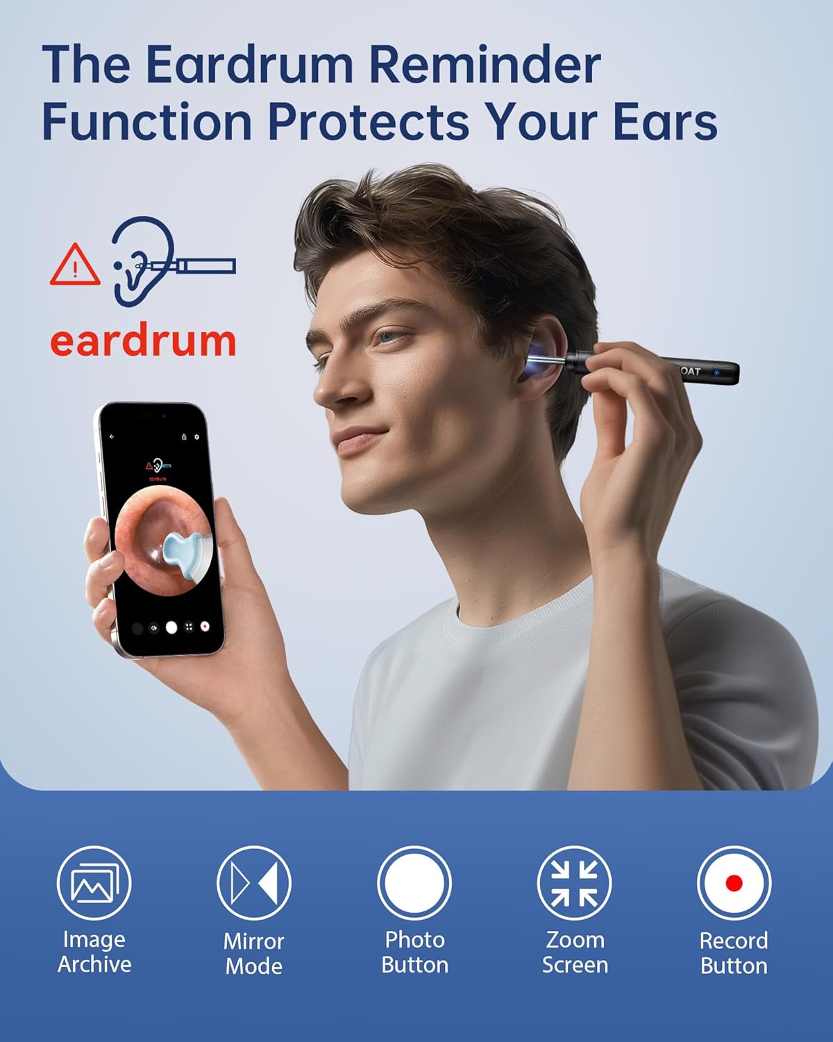 1296P HD Ear Wax Removal Camera Kit With 6 LED Lights