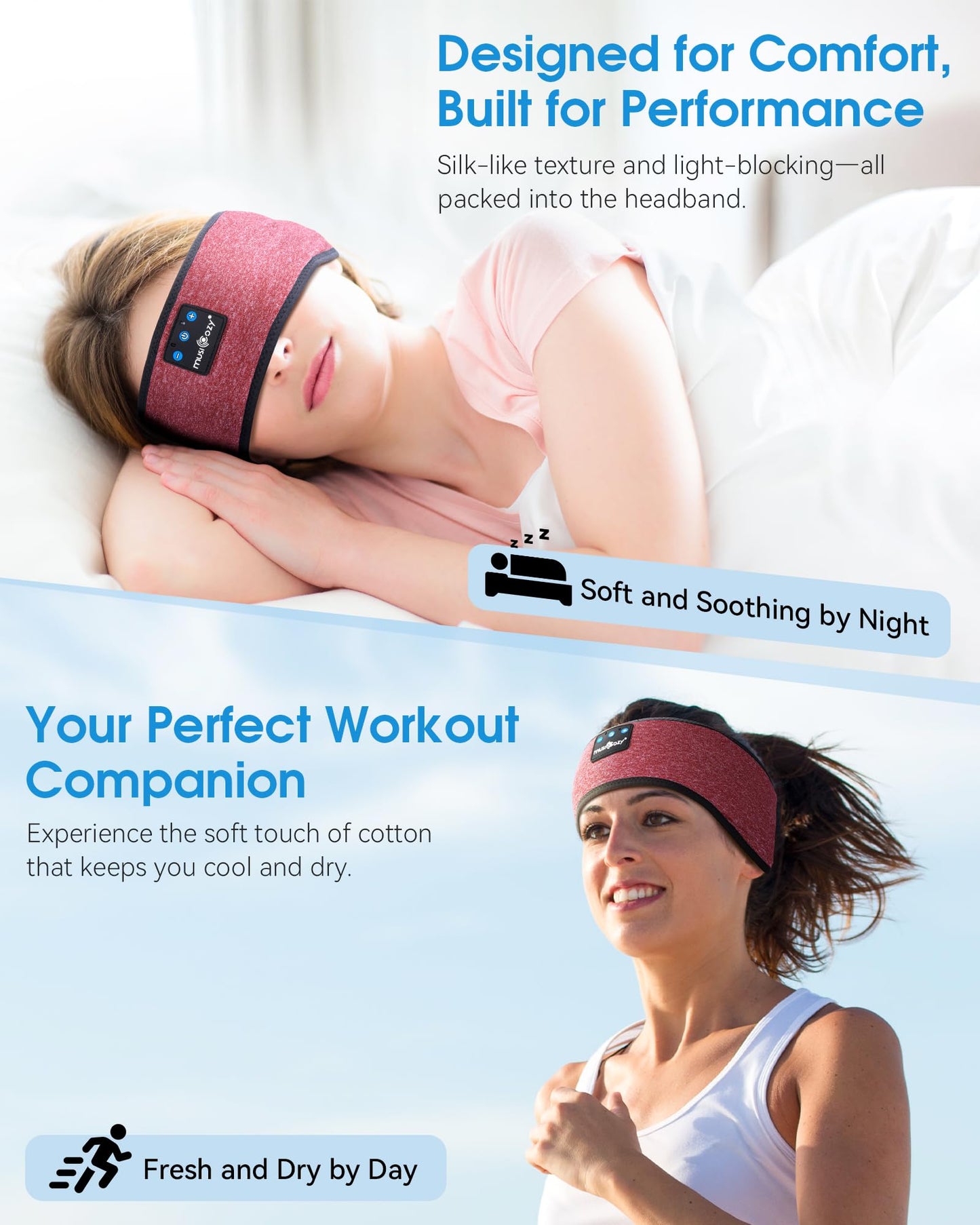 Sleep Headphones Headband Bluetooth 5.4 Wireless Earphones