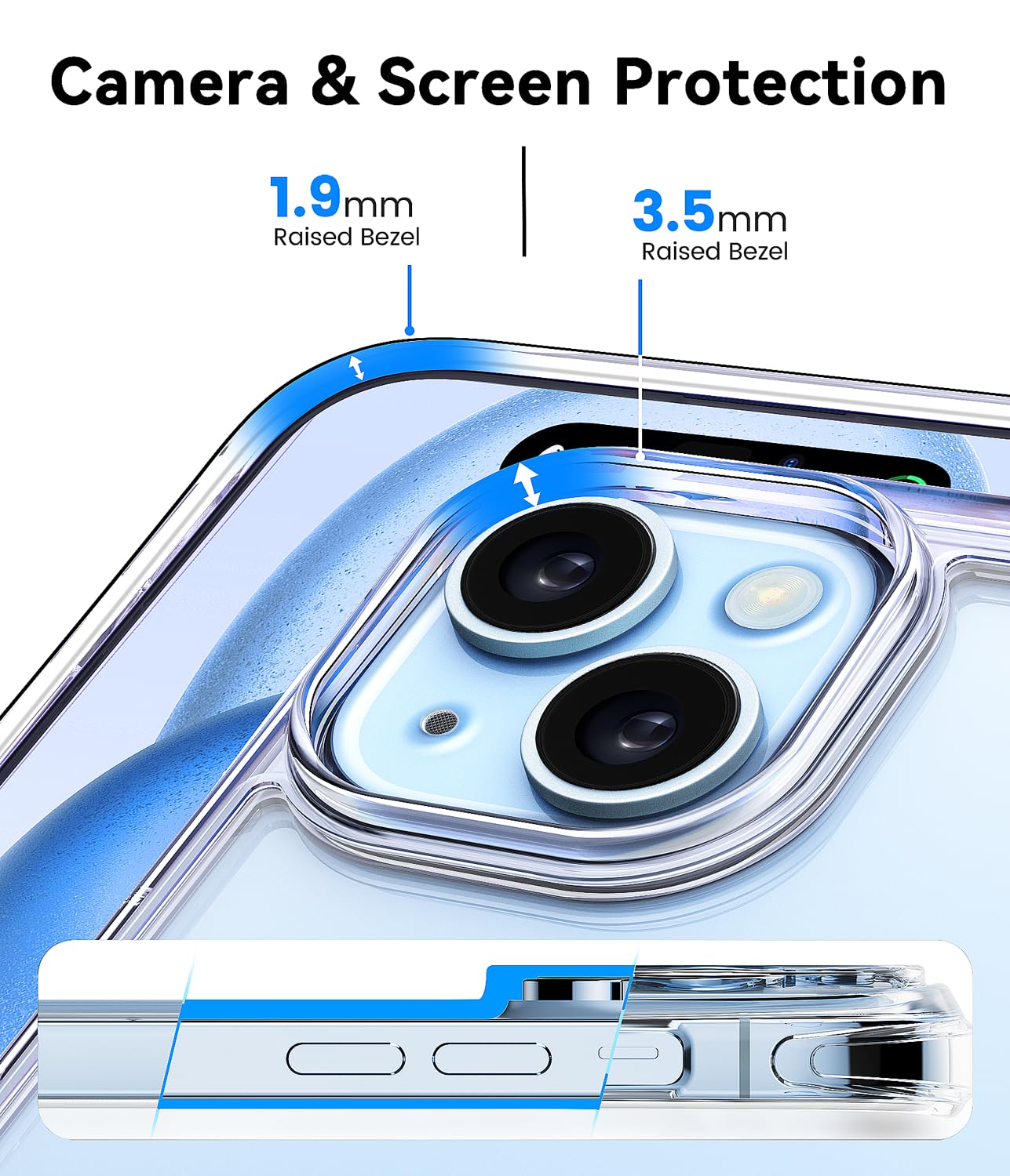 Mkeke Clear Case for iPhone 17 Pro Max Shockproof Bumper