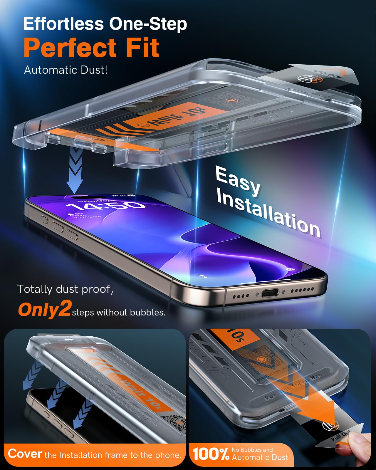 LK 2 Tempered Glass Screen Protector For iPhone 17 Pro Max
