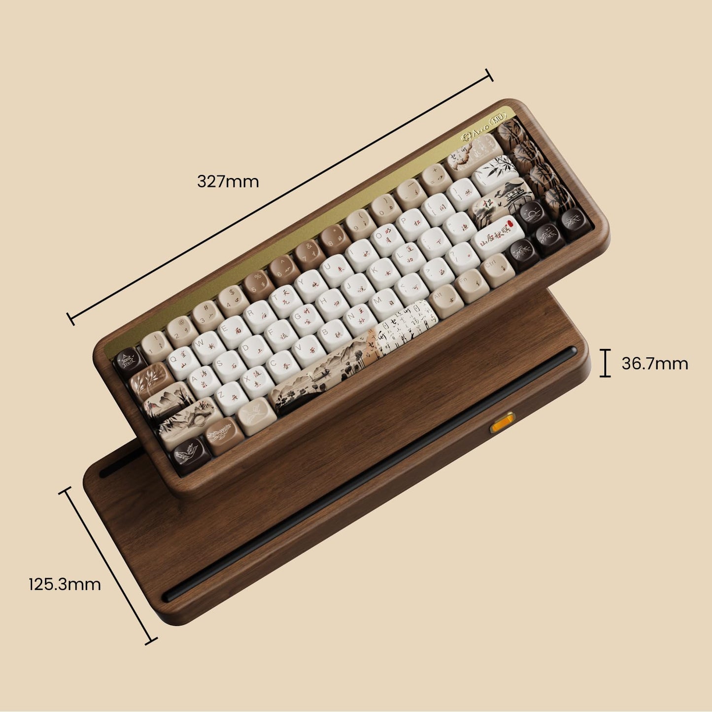 Akko Mechanical Gaming Keyboard With Walnut Case