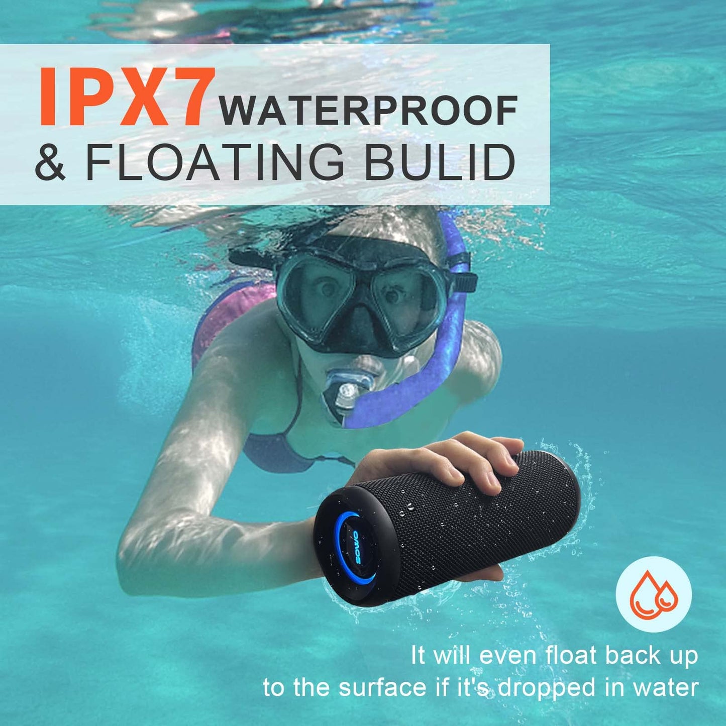 Wireless Portable Speaker IPX7 Waterproof 25W Stereo Sound