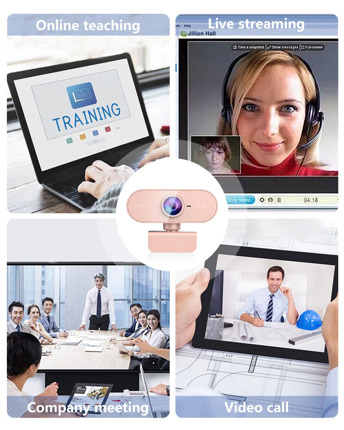 1080P HD Webcam with Microphone for PC Mac Laptops YouTube
