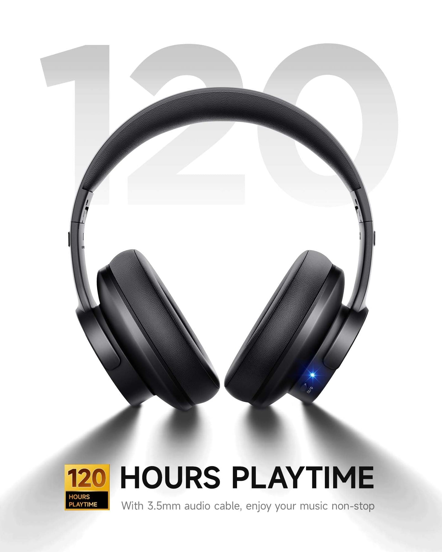 Picun B8 Bluetooth Headphones 120H Playtime With 3 EQ Modes