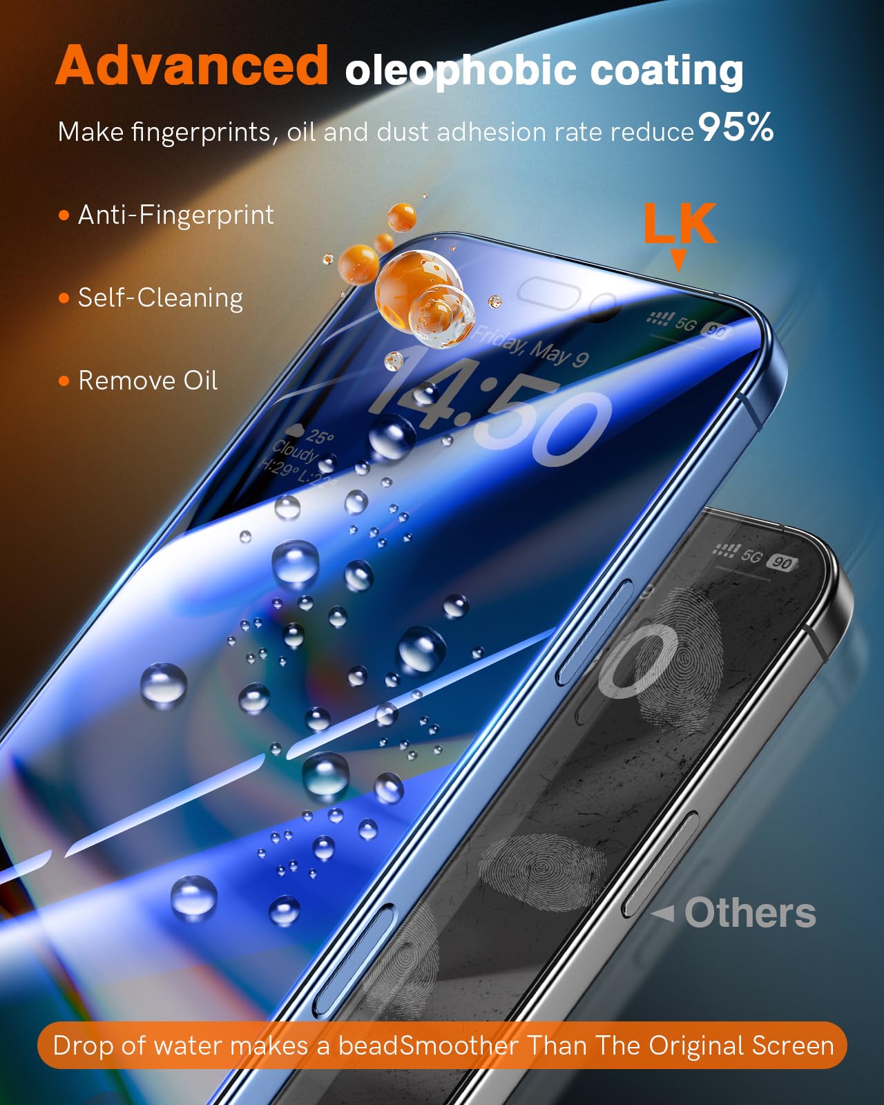 LK 2 Tempered Glass Screen Protector For iPhone 17 Pro Max