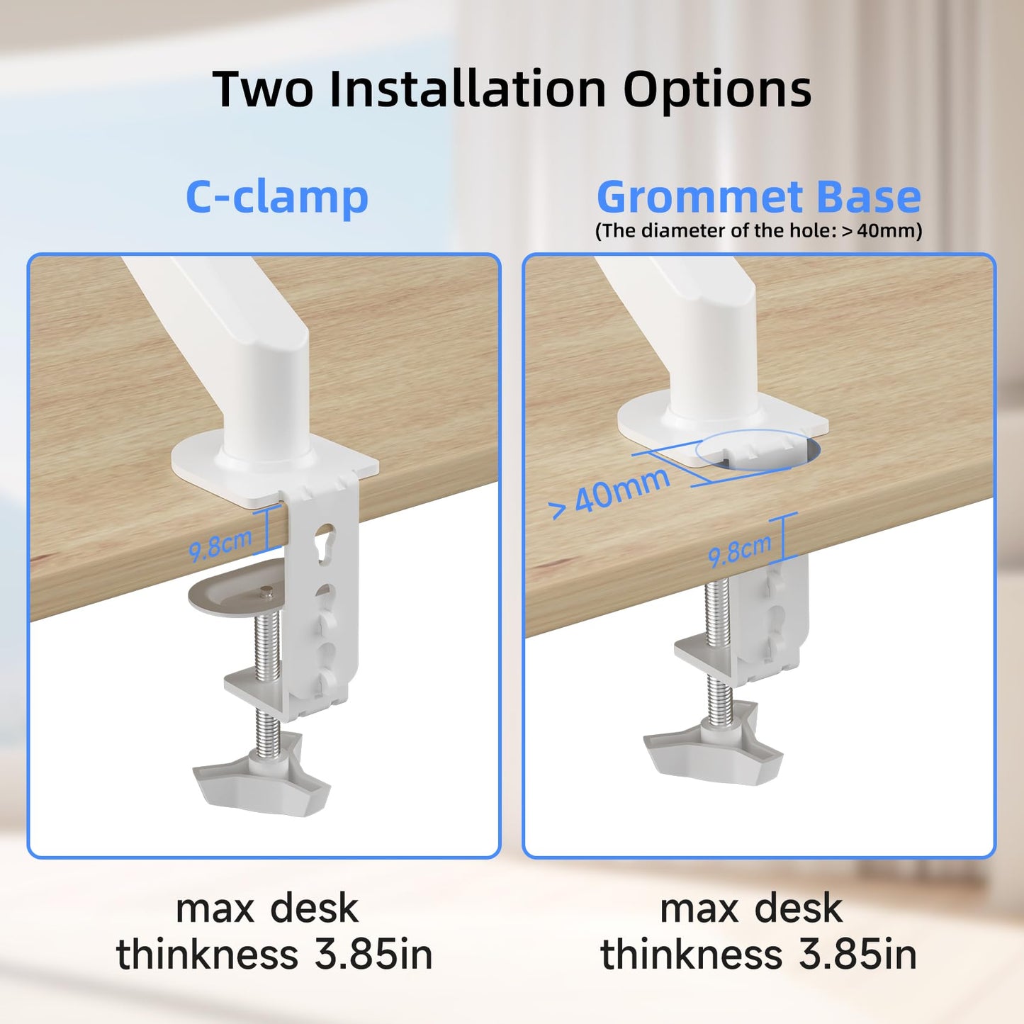 Suptek Gas Spring Monitor Arm Desk Mount Fits 17 to 32 Inch