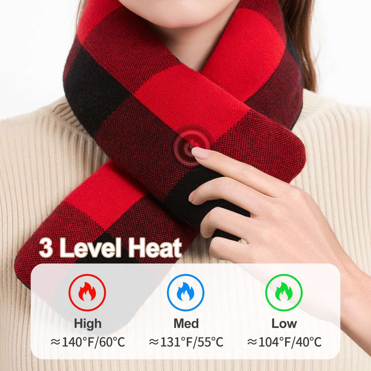 Heated Scarf for Women and Men Neck Warmer with Power Bank