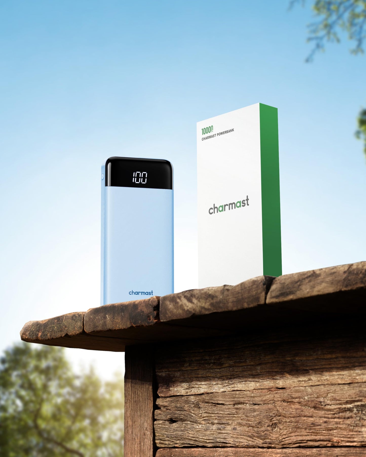 Charmast Slim 10000mAh Power Bank With Built In Cables