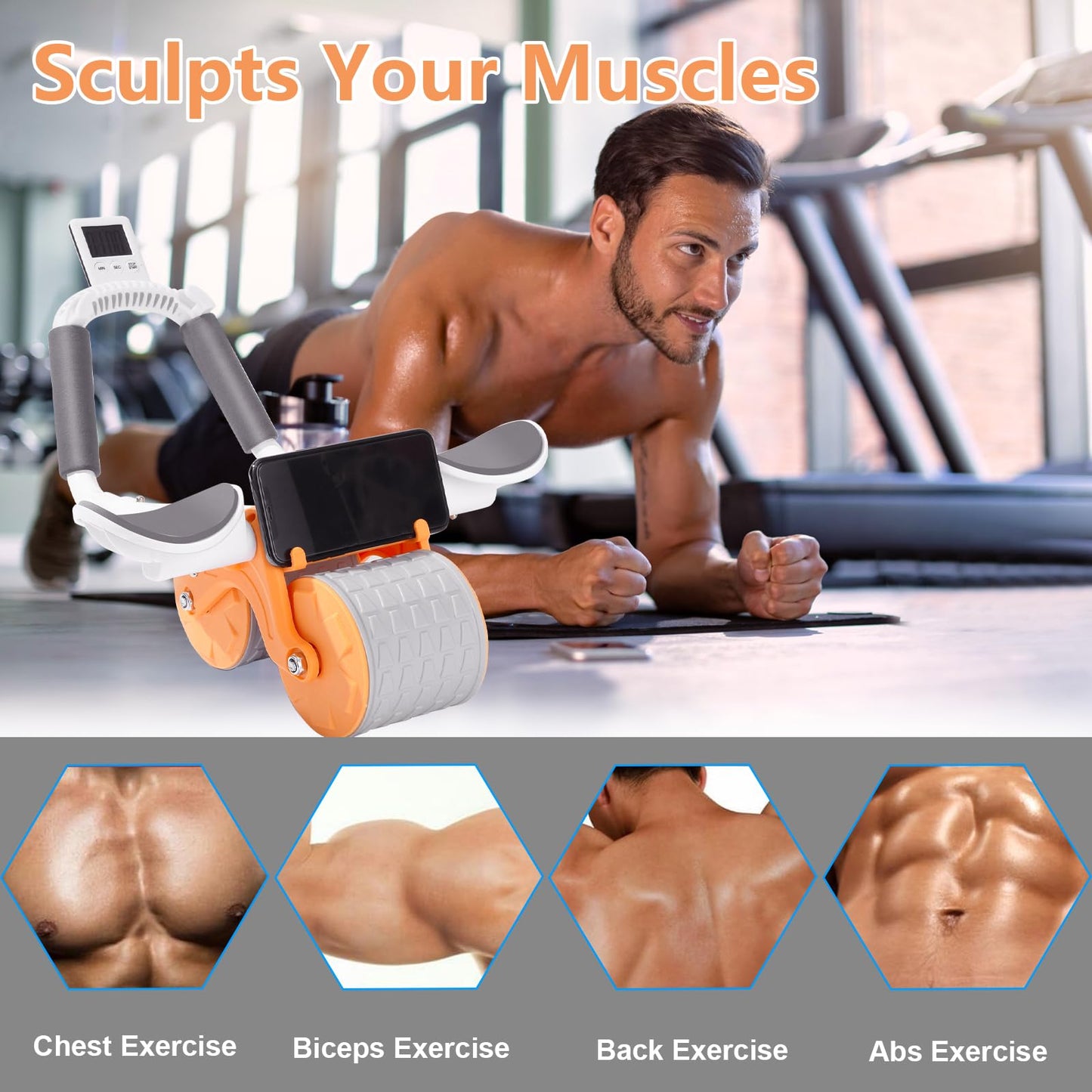 2025 Ab Roller Wheel With Knee Mat And Timer For Ab Workouts
