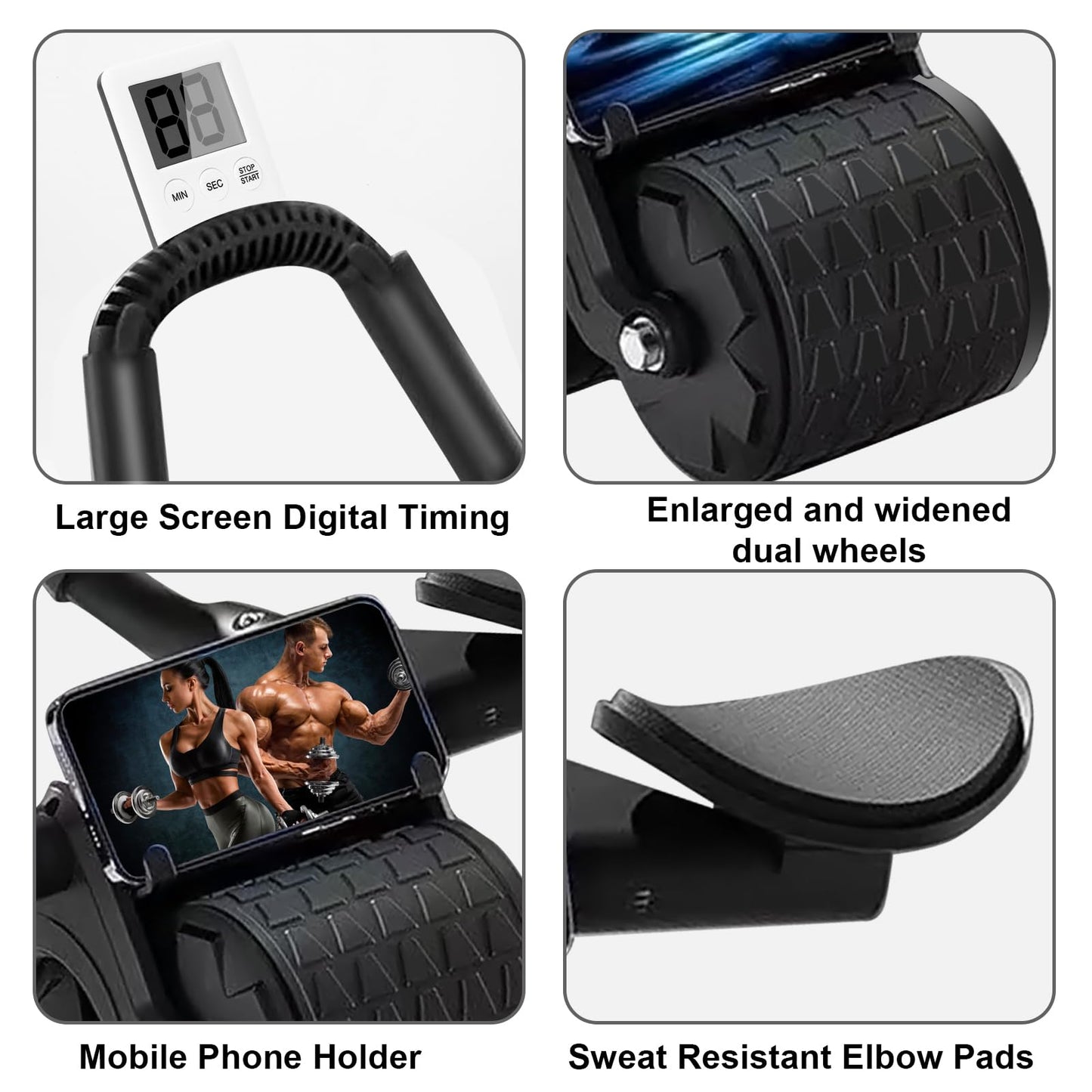 2025 Ab Roller Wheel With Knee Mat And Timer For Ab Workouts