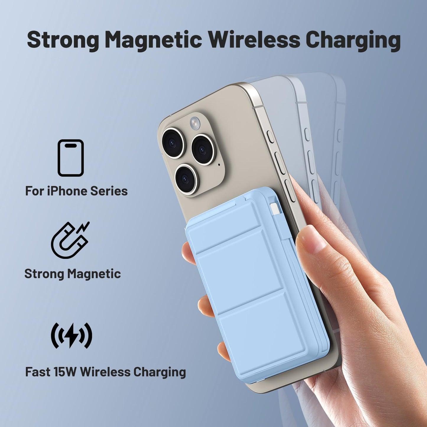 Azmuth 10000mAh Magnetic MagSafe Power Bank With LED Display
