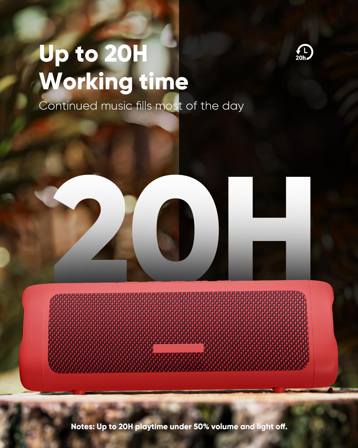 Bluetooth Speaker TWS Pair IPX5 Waterproof Portable 20H