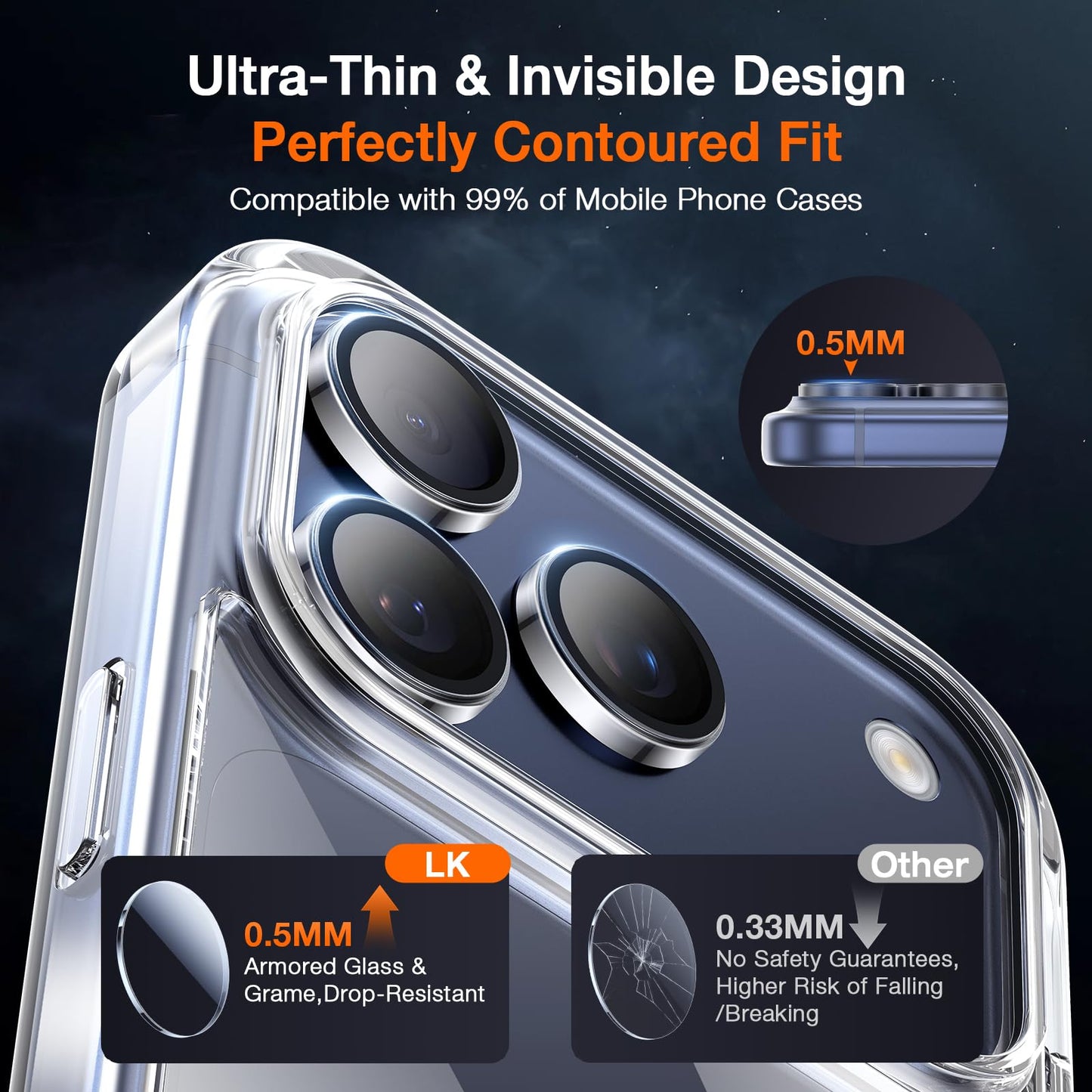 LK 2 Tempered Glass Screen Protector For iPhone 17 Pro Max