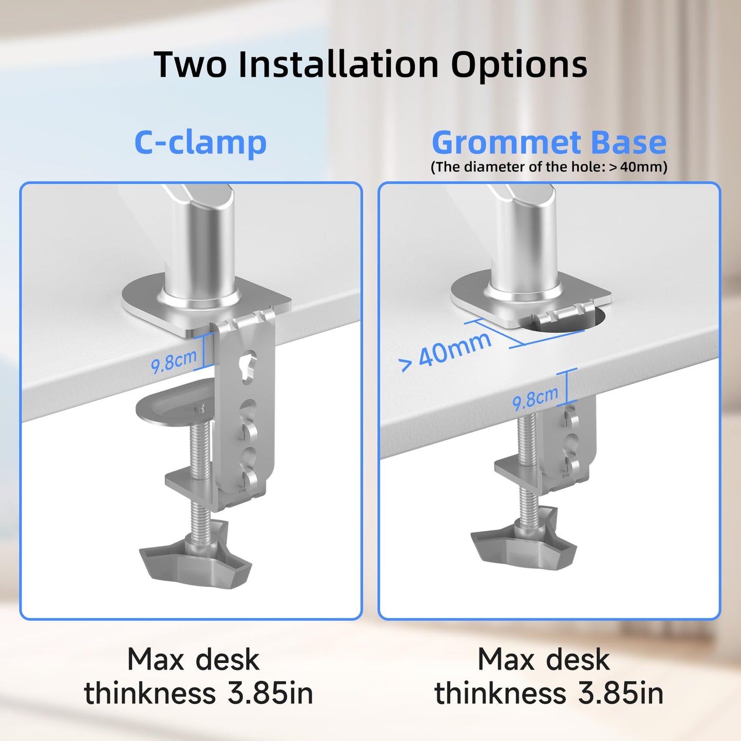 Suptek Gas Spring Monitor Arm Desk Mount Fits 17 to 32 Inch