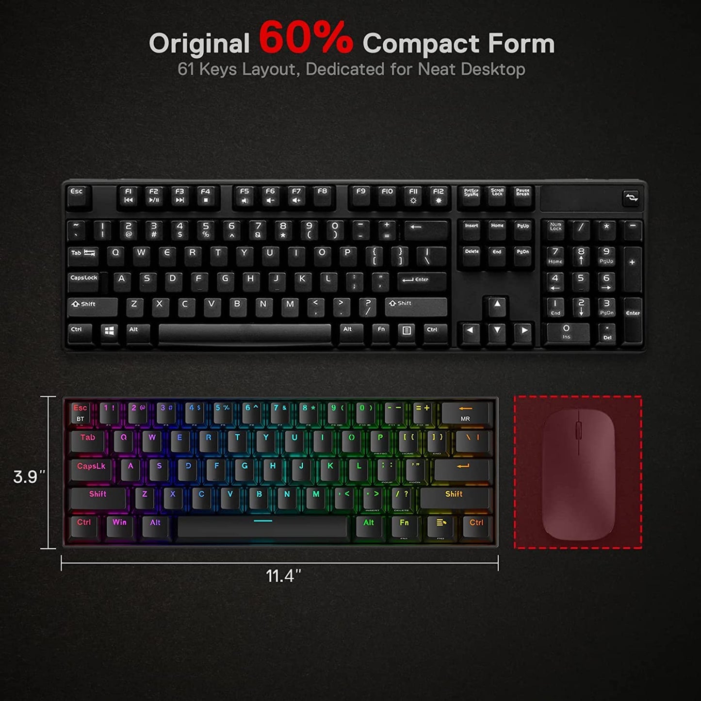 Redragon K530 Pro Wireless RGB Mechanical Keyboard