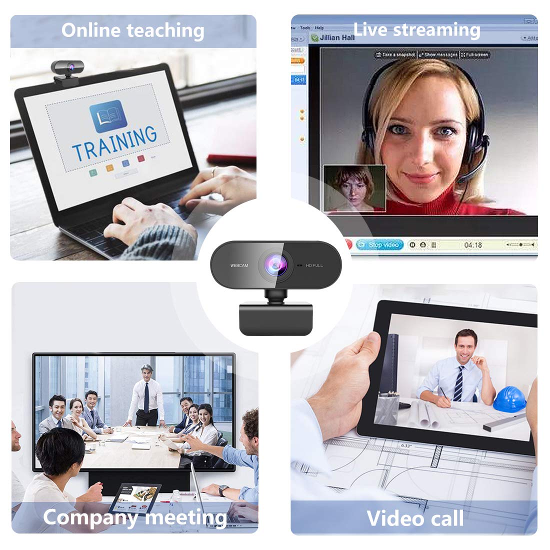 1080P HD Webcam with Microphone for PC Mac Laptops YouTube