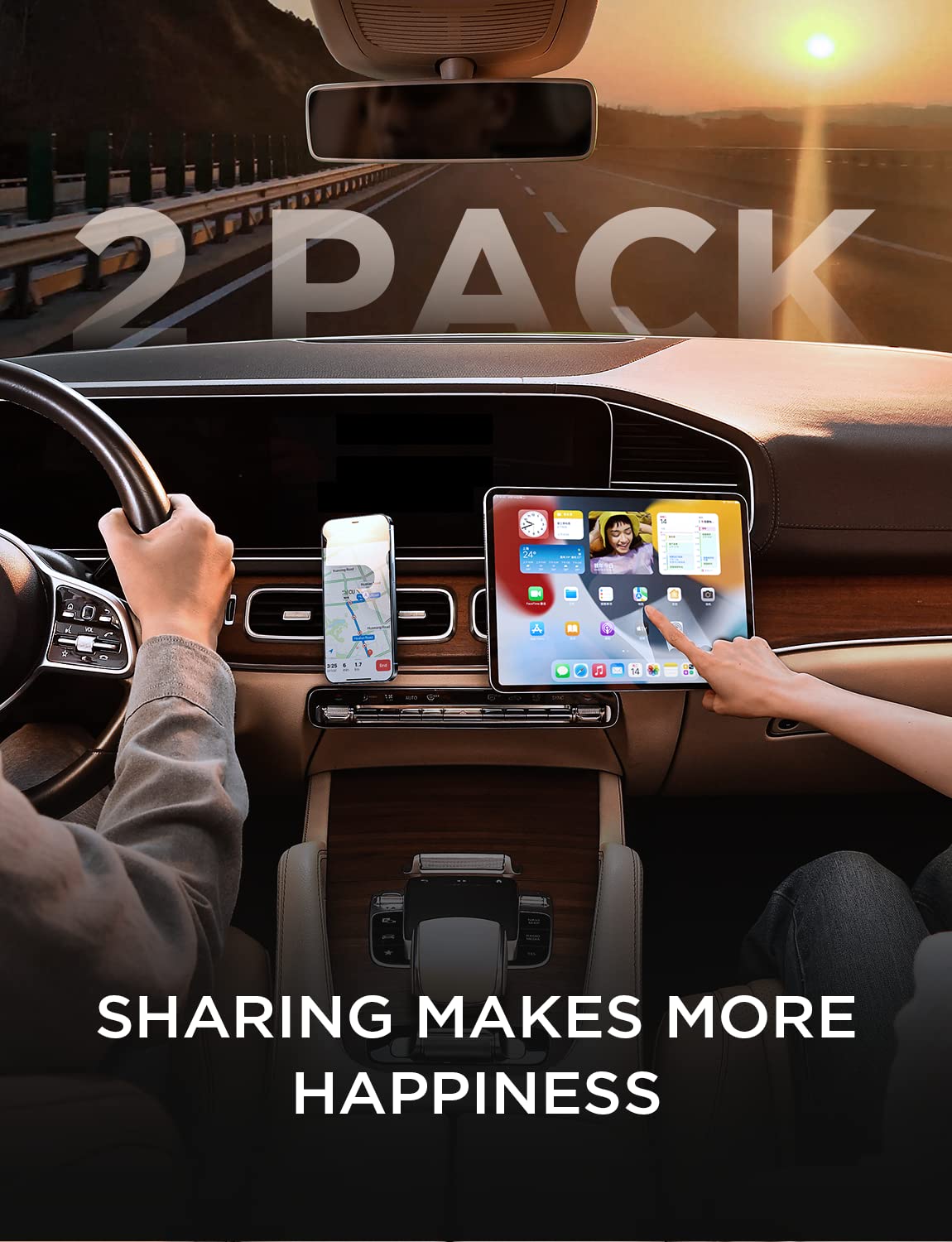 Lisen 2 Pack Magnetic Car Phone Mount For Vent 6 Magnets