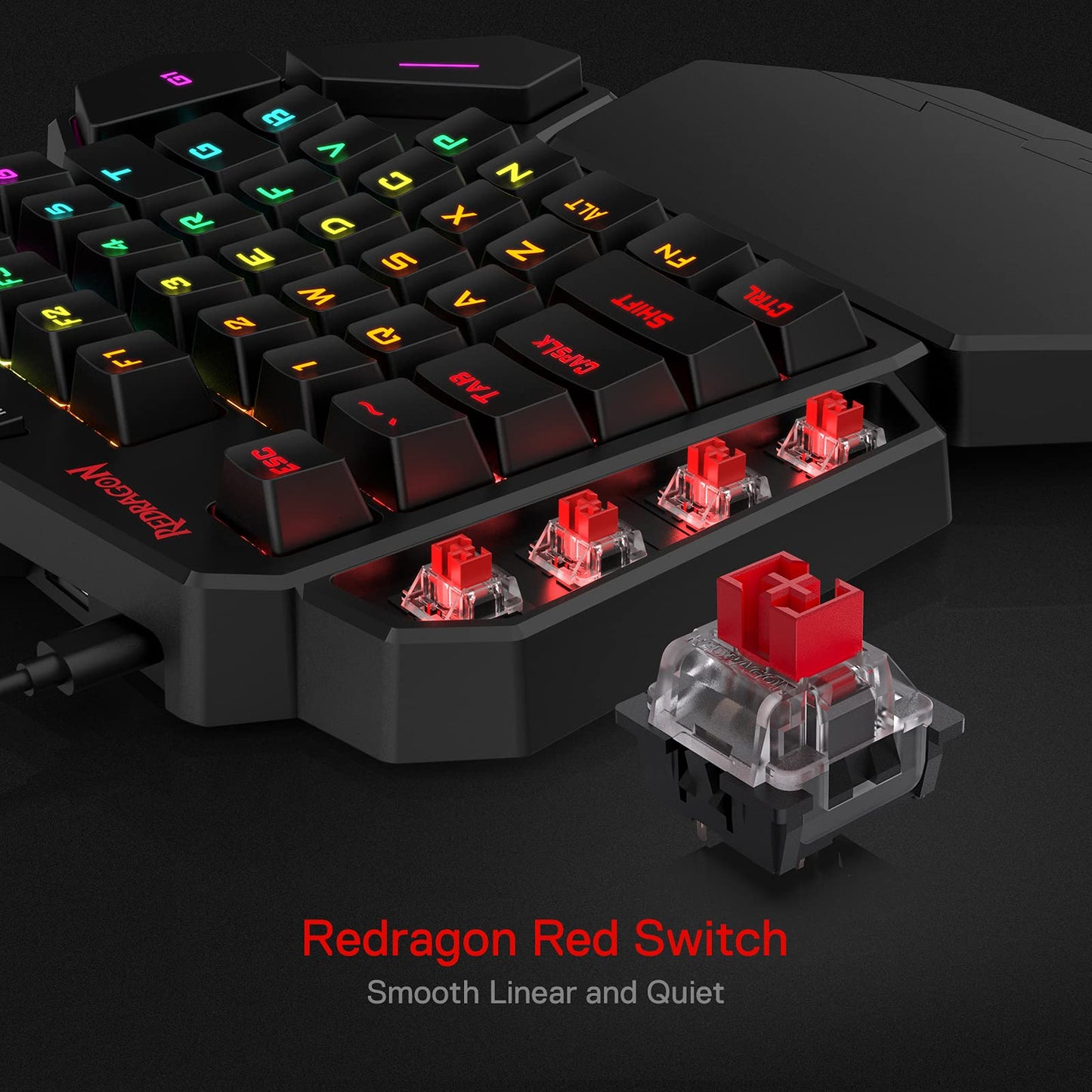 Redragon K585 DITI One Handed RGB Gaming Keyboard