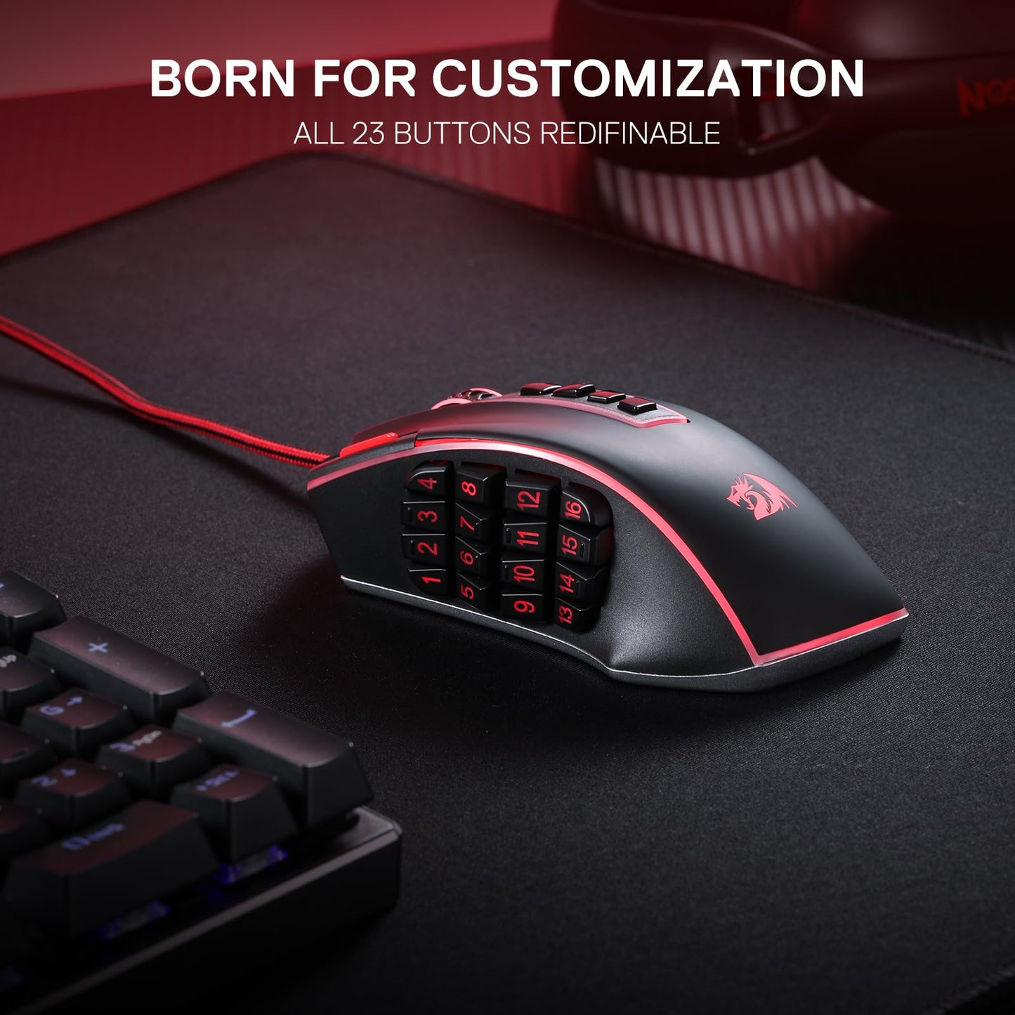 Redragon M908 RGB Gaming Mouse with 12 Programmable Buttons