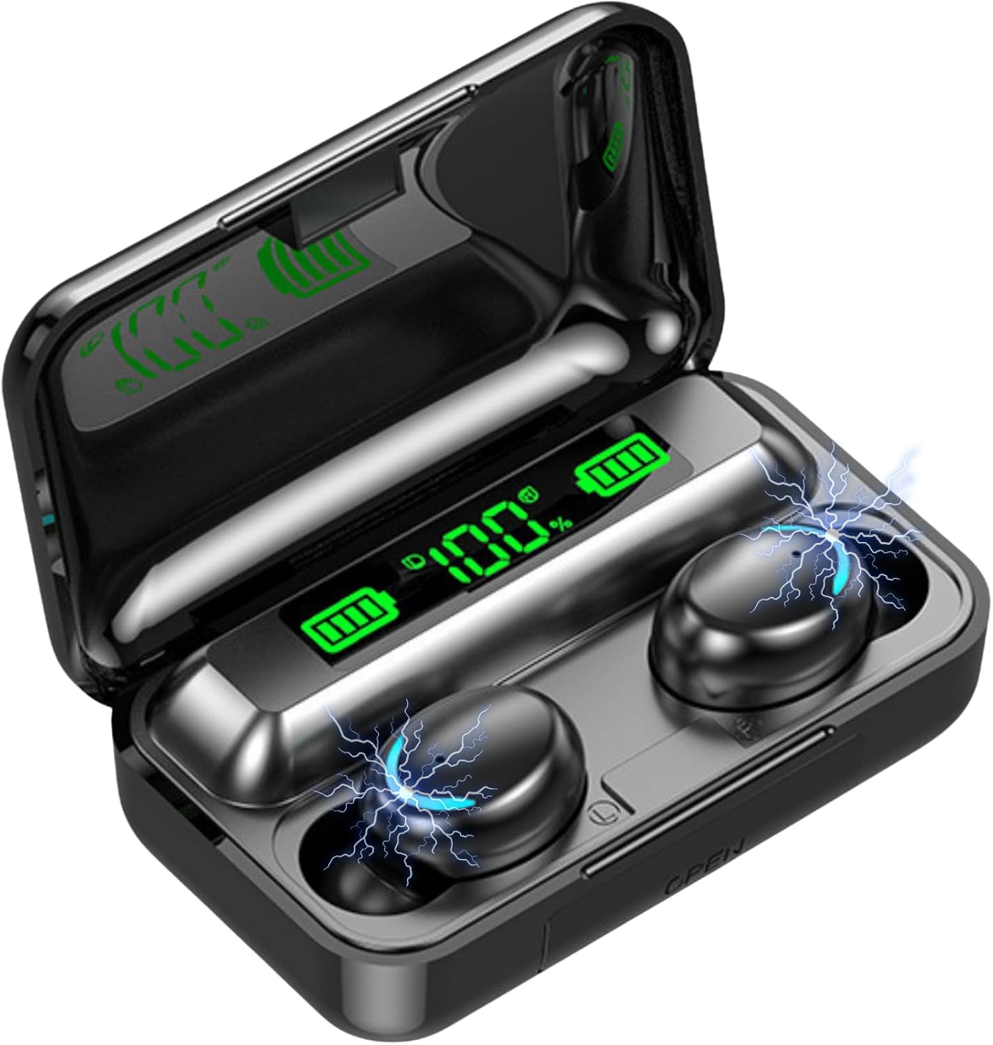 Wireless Earbuds Bluetooth 5.3 Noise Cancelling LED Case