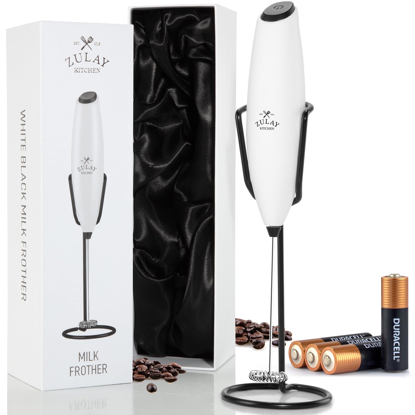 Zulay Milk Frother Wand Handheld Electric Whisk For Coffee
