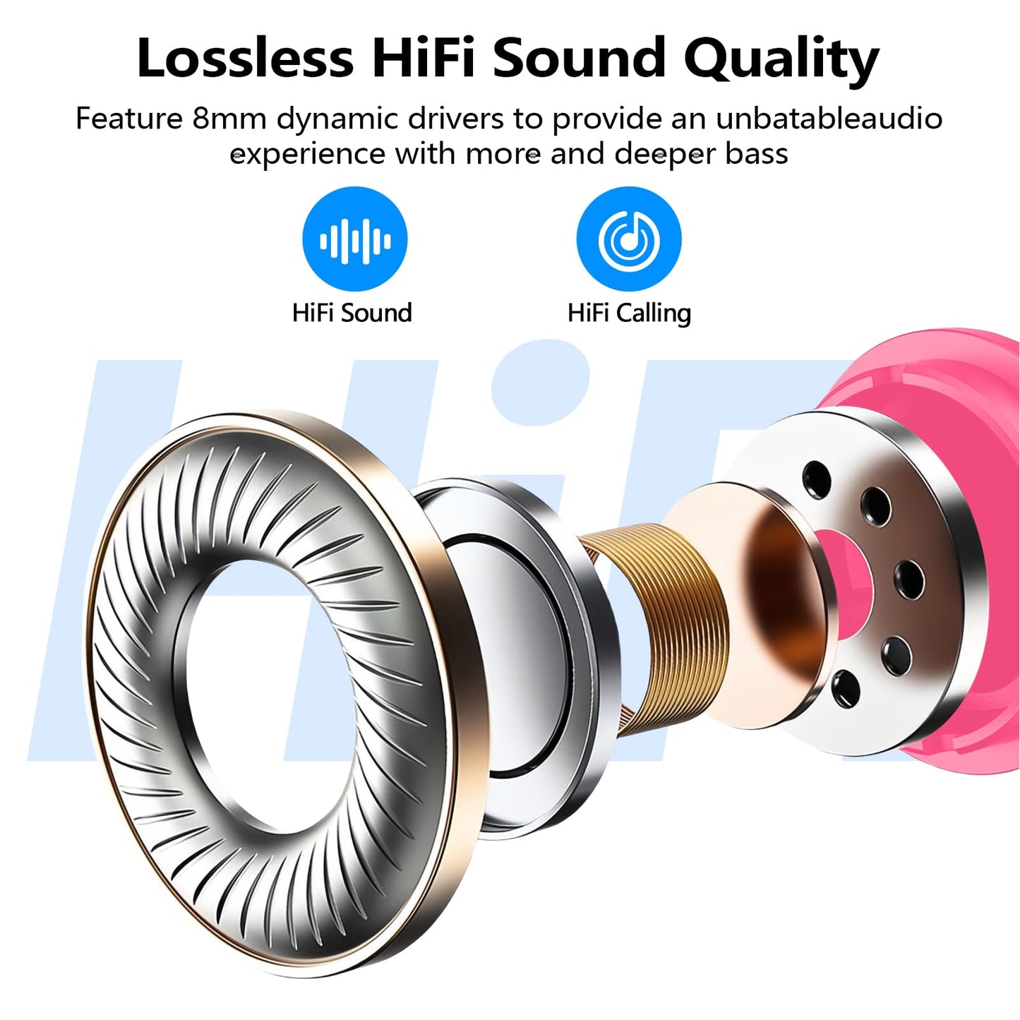 Kurdene True Wireless Earbuds Bluetooth 5.3 Lightweight Bass