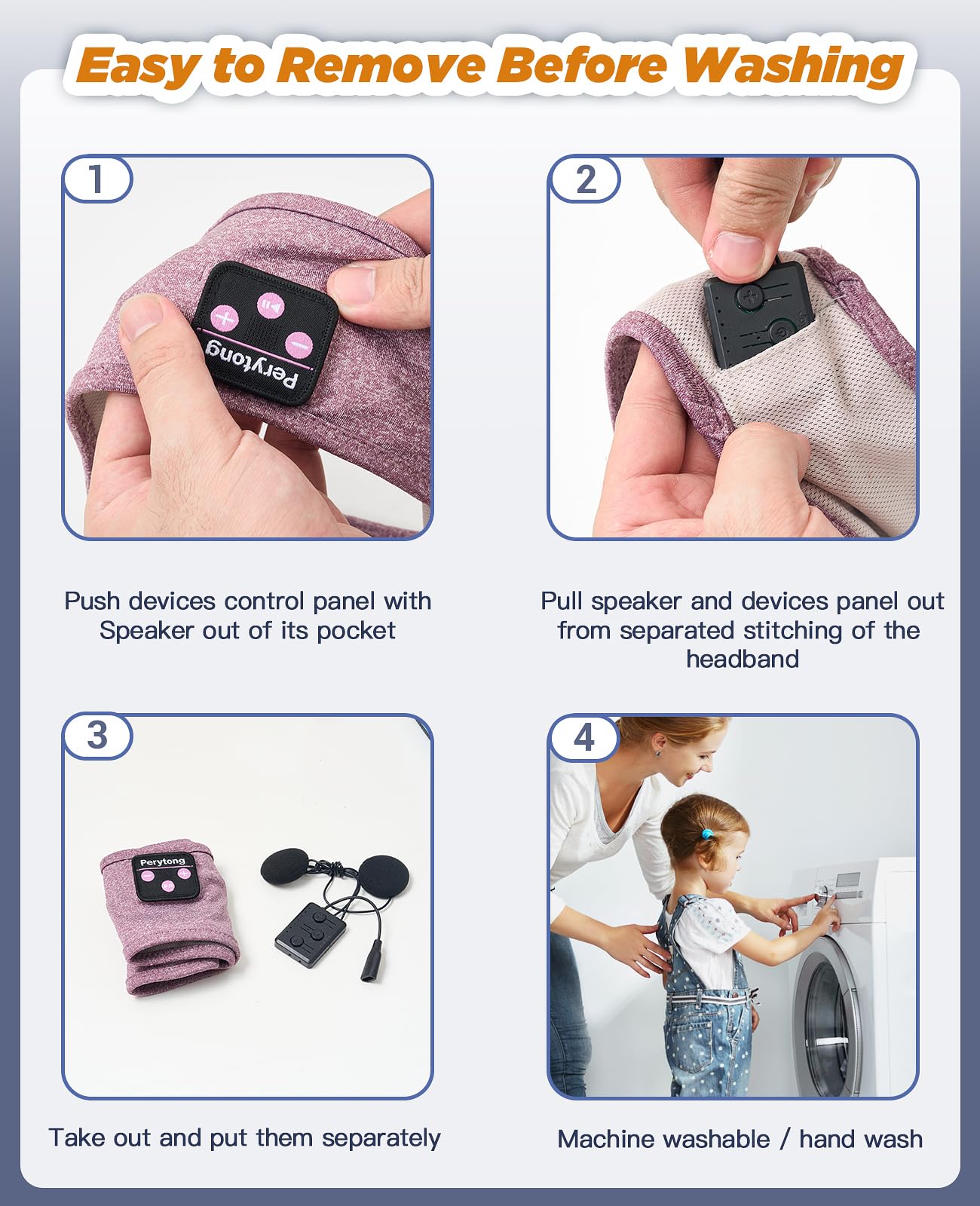 Perytong Sleep Headphones Wireless Bluetooth Headband