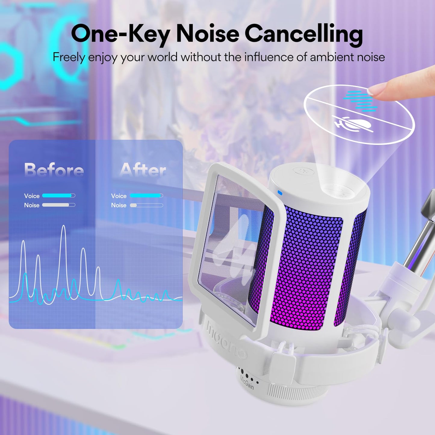 Maono Gaming USB Microphone DGM20S With Noise Cancellation