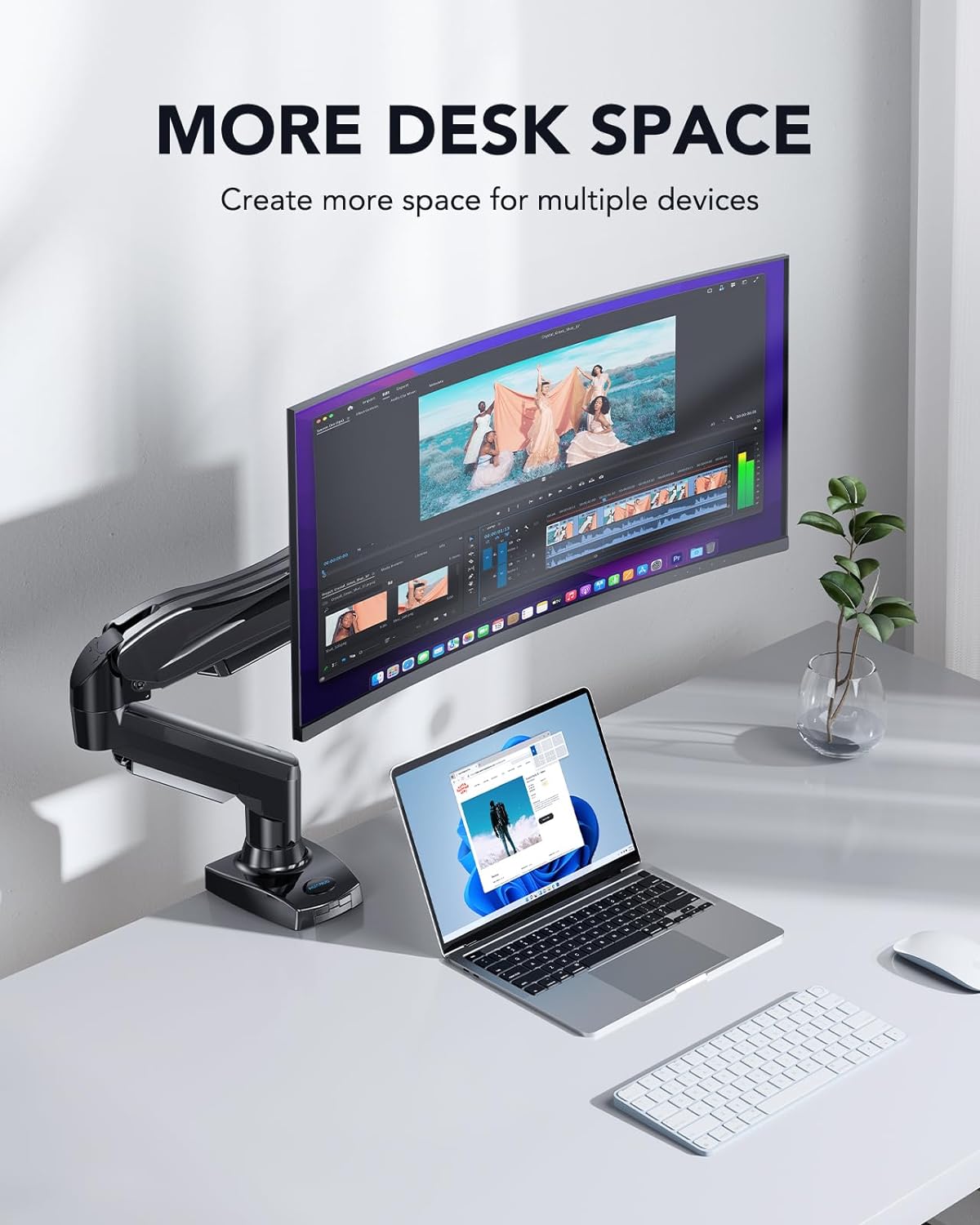 HUANUO Single Monitor Mount 13 To 32 Inch VESA Clamp Base