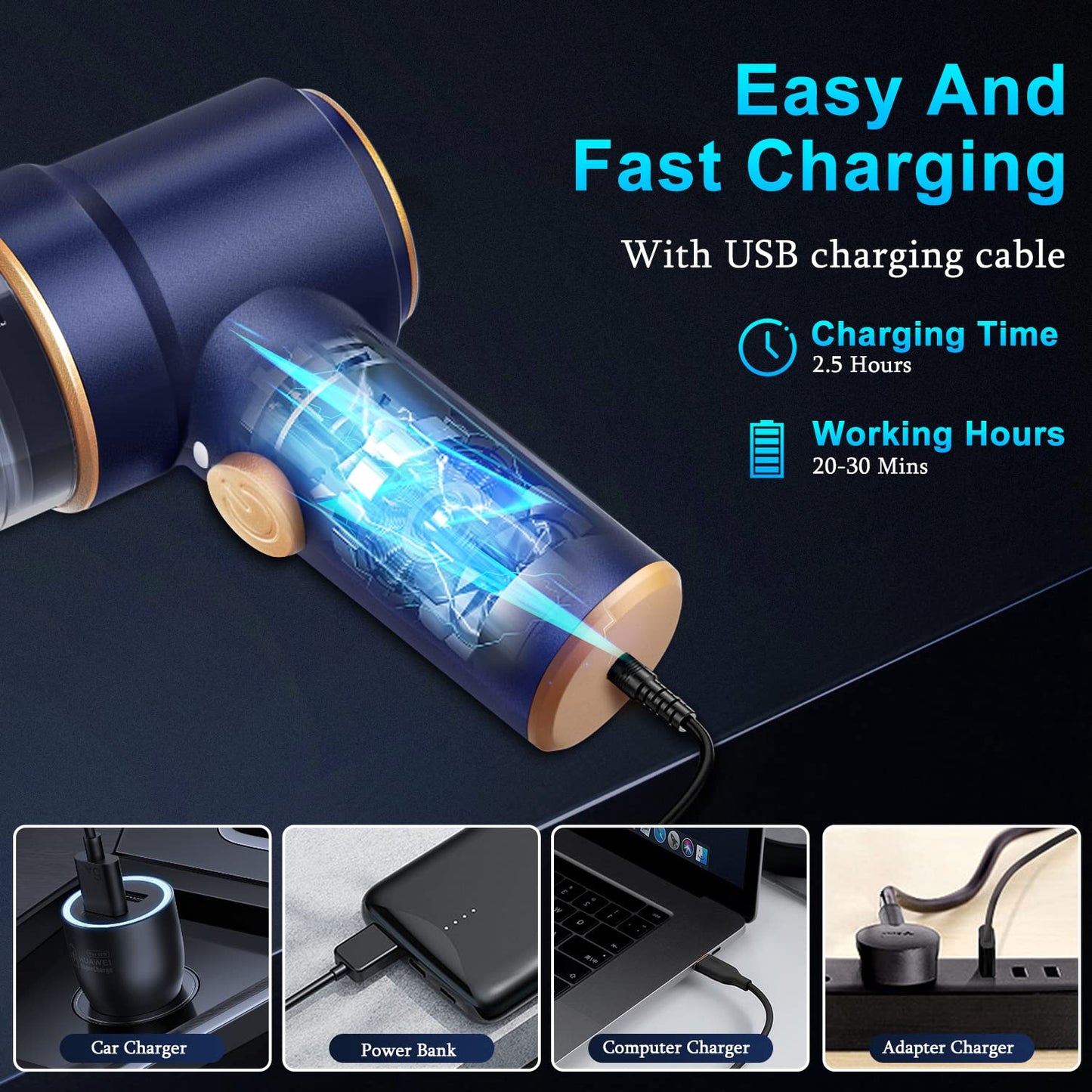 KMM Handheld Car Vacuum Cleaner 9000Pa 120W LED Light