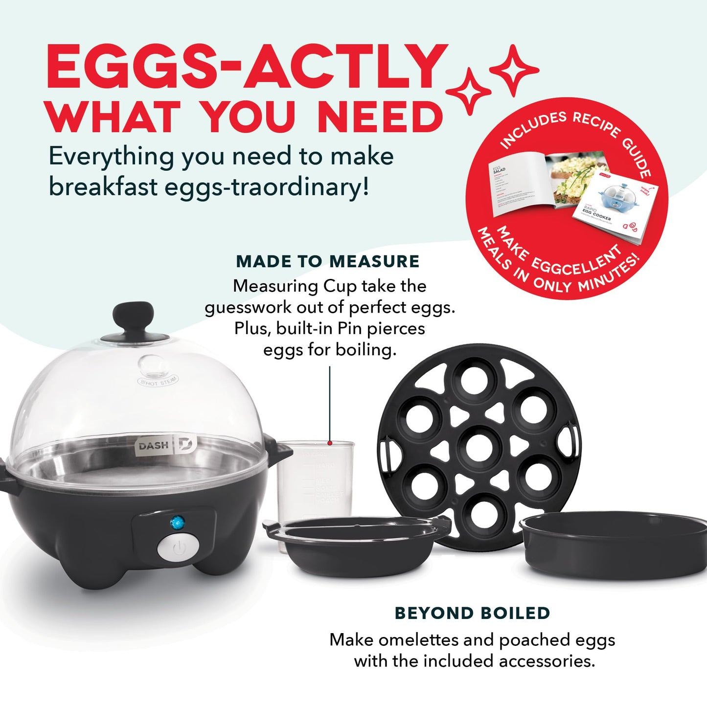 Dash Rapid Egg Cooker 6 Egg Capacity Auto Shut Off Aqua