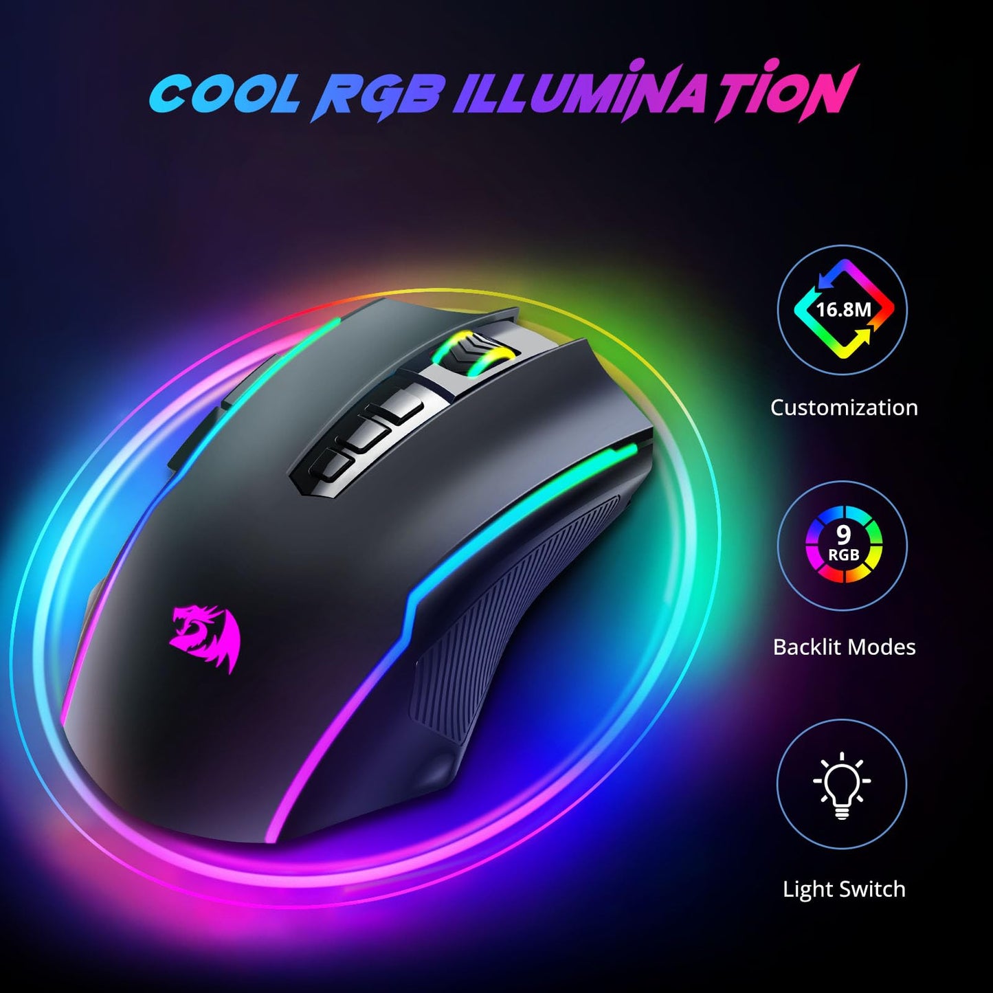 Redragon Wireless Gaming Mouse with 8000 DPI Performance