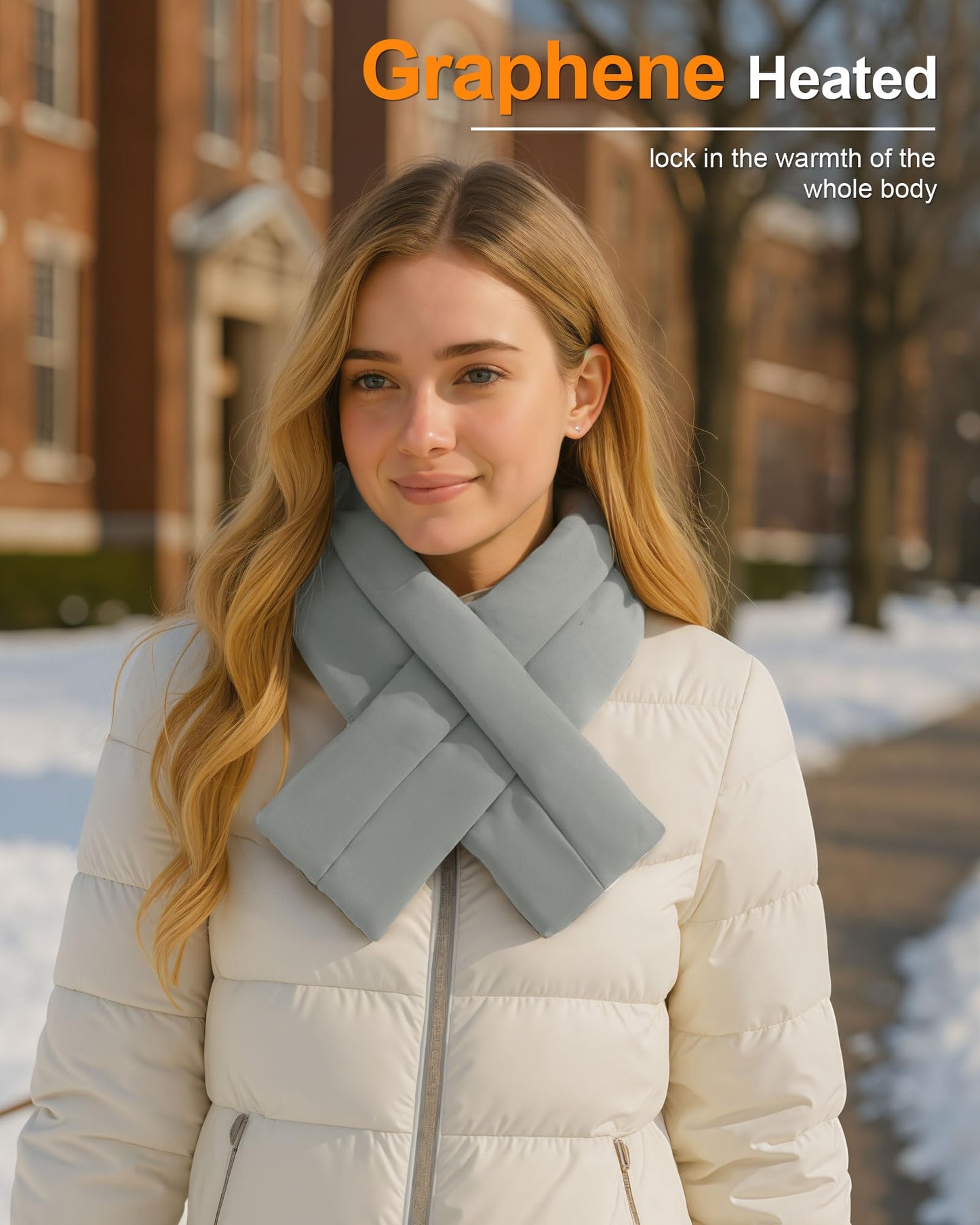 Wulcea Graphene Heated Scarf For Women 6000mAh Fast Charge