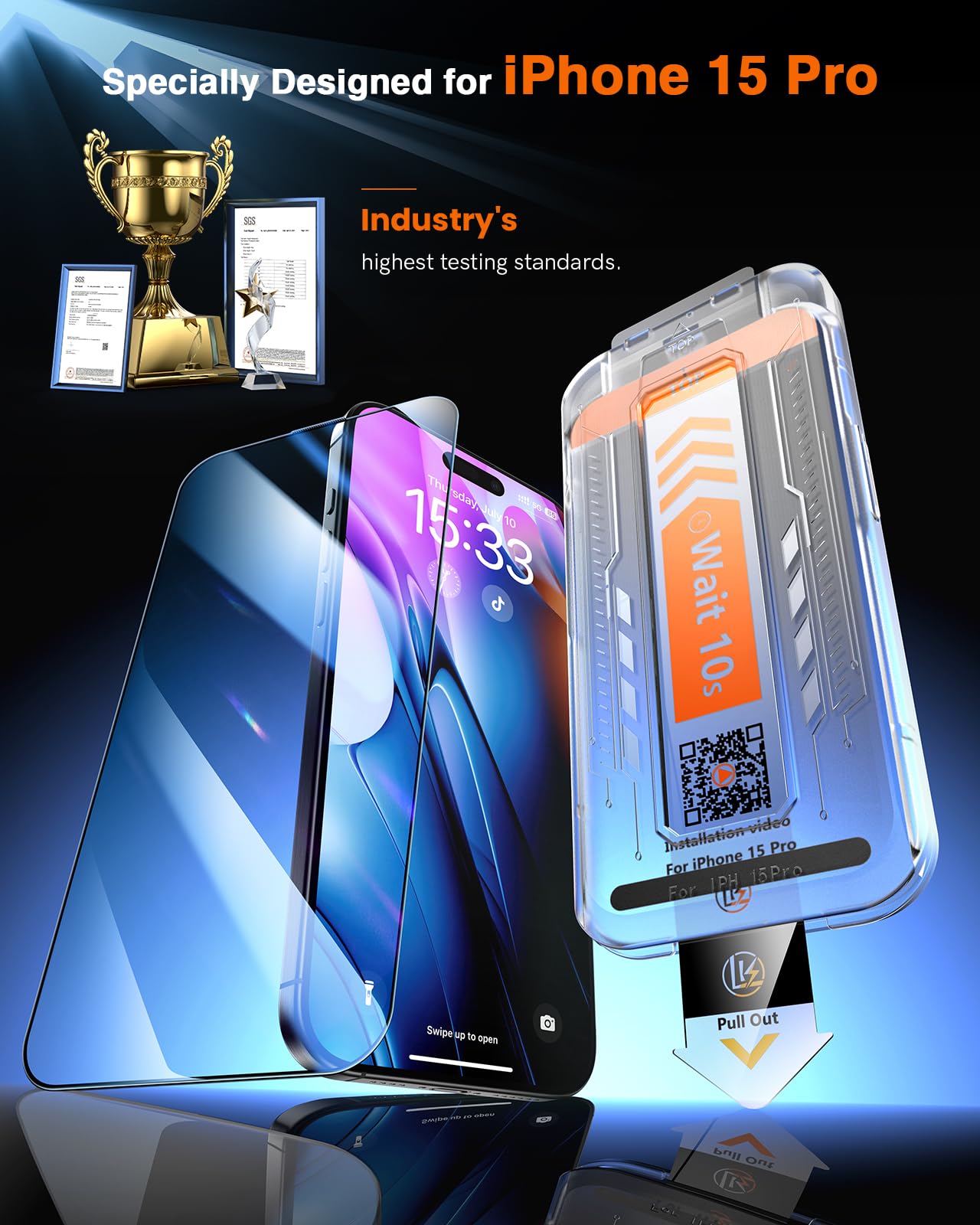 LK 2 Tempered Glass Screen Protector For iPhone 17 Pro Max