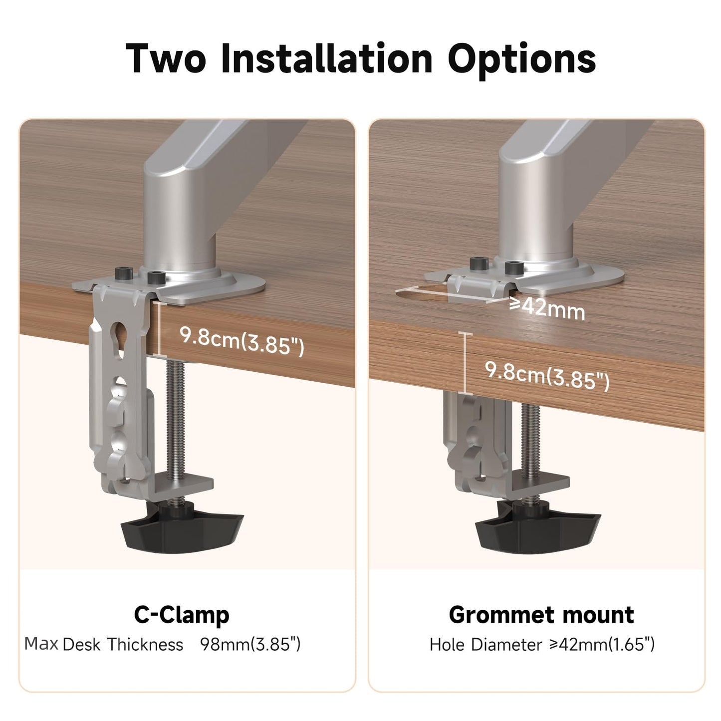 Suptek Gas Spring Monitor Arm Desk Mount Fits 17 to 32 Inch
