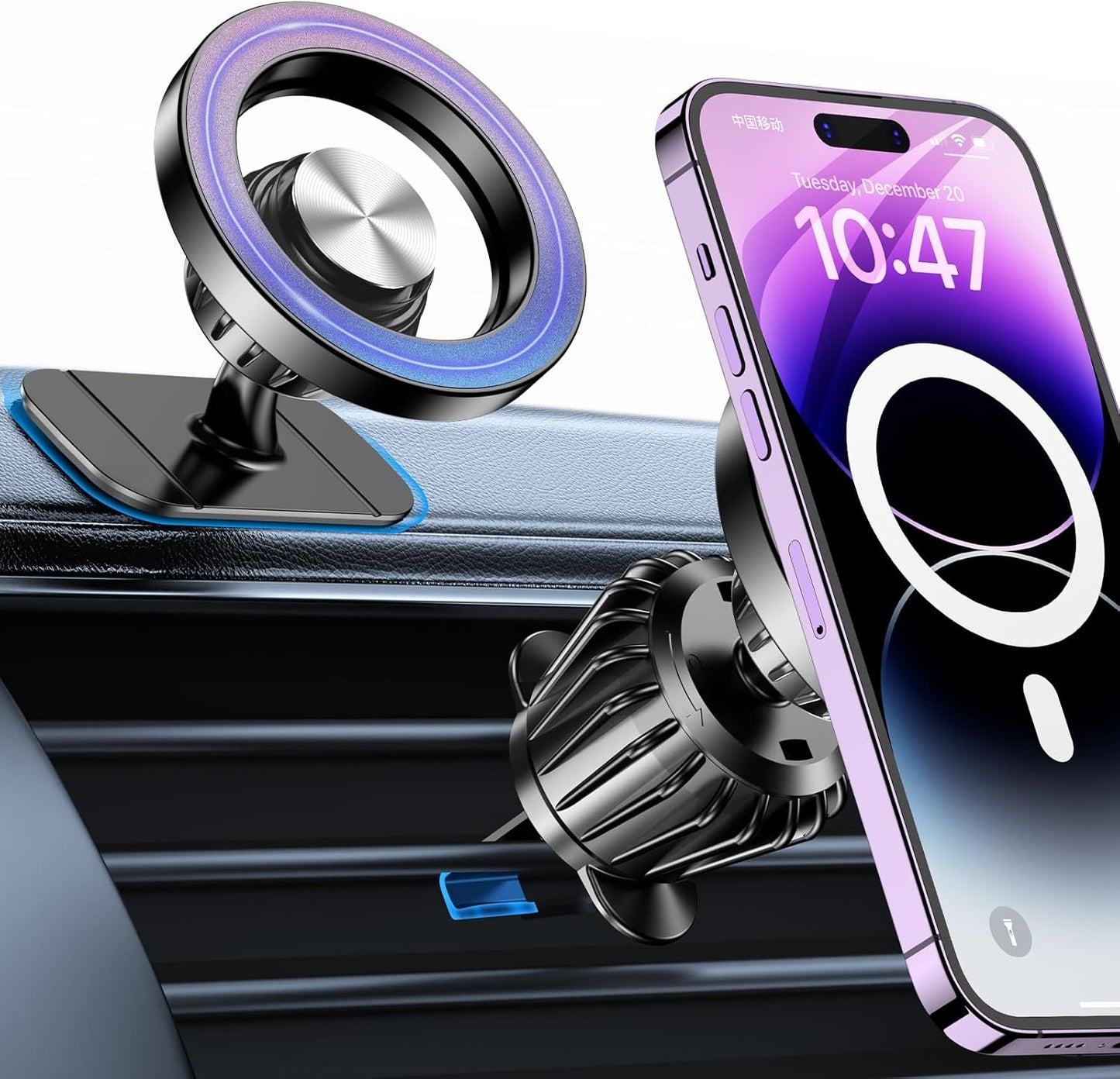 Kaistyle MagSafe Car Mount 360 Rotation 20 Strong Magnets