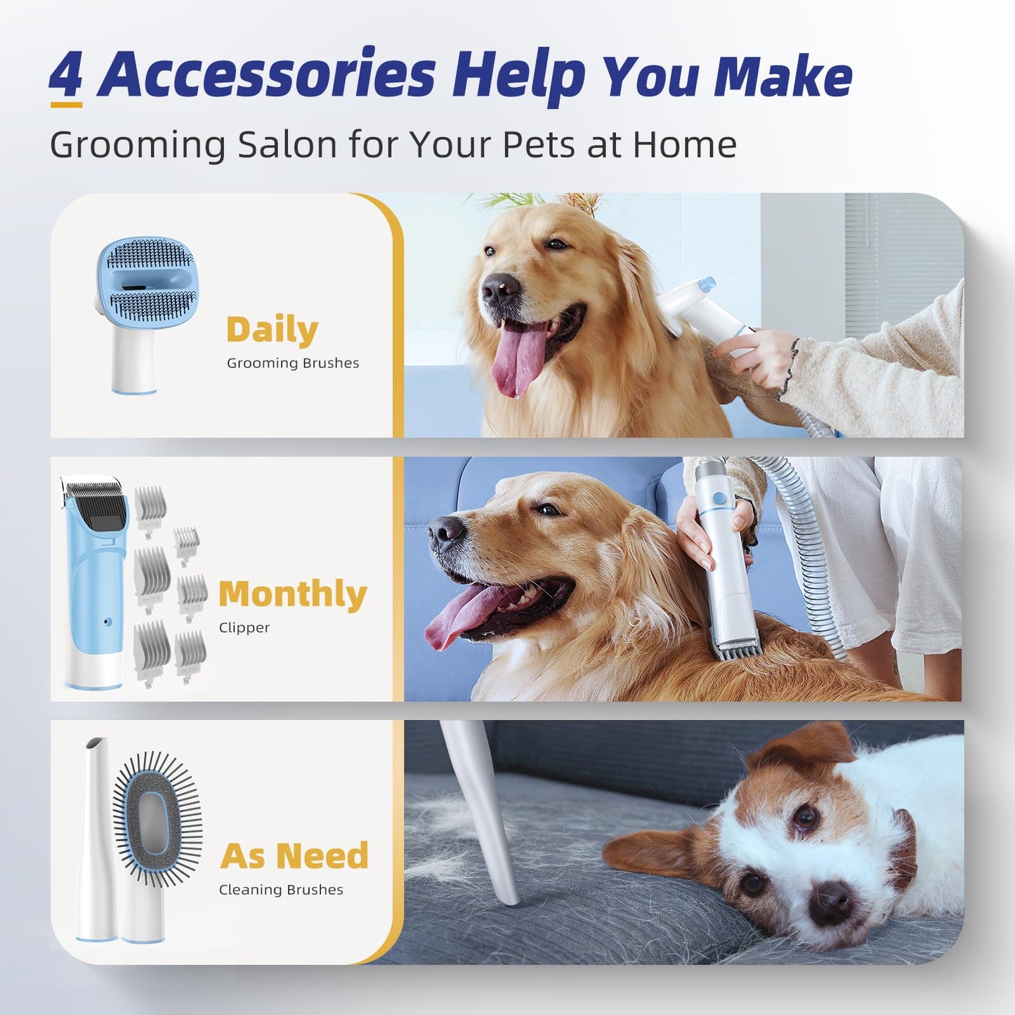 Dog Grooming Kit With Vacuum For Easy Cleanup
