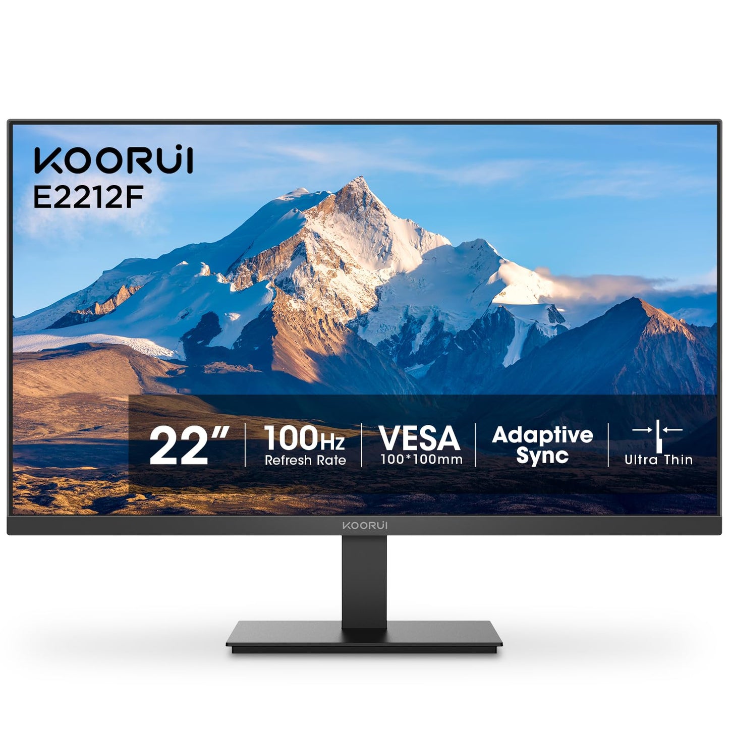 KOORUI 27 Inch IPS Monitor 1080p 100Hz HDMI VGA VESA Tilt
