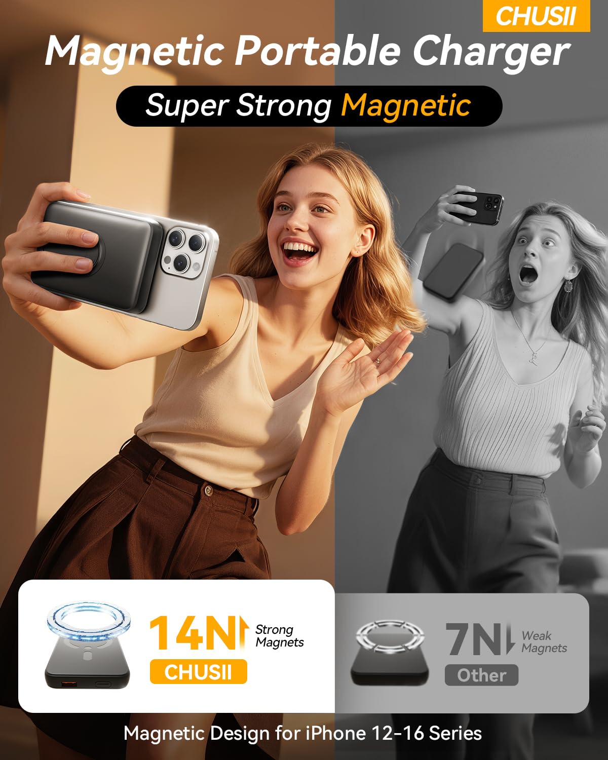 MagSafe 12000mAh Wireless Magnetic Power Bank PD 20W Stand
