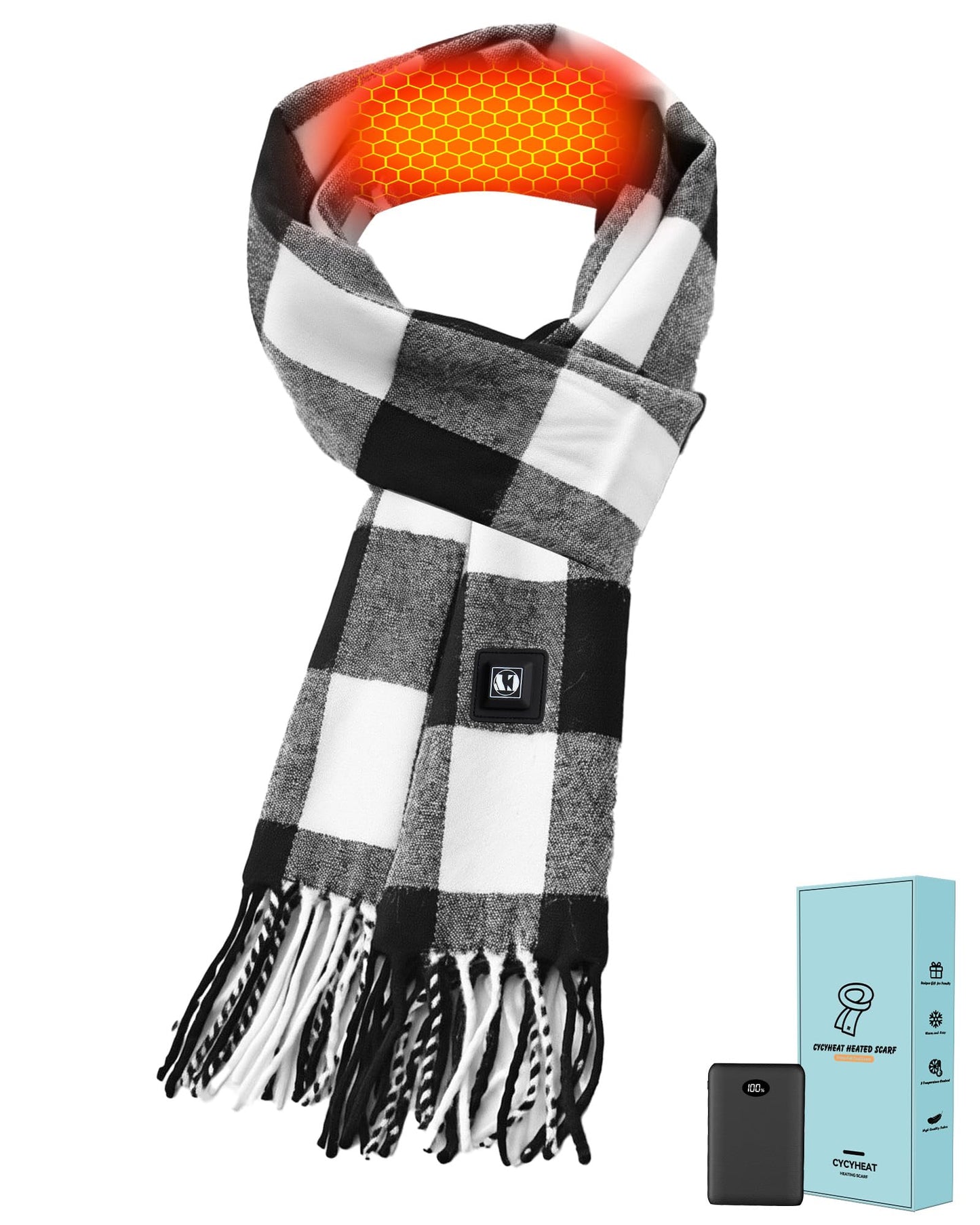 Rechargeable Heated Scarf Neck Warmer 10000mAh 3 Levels
