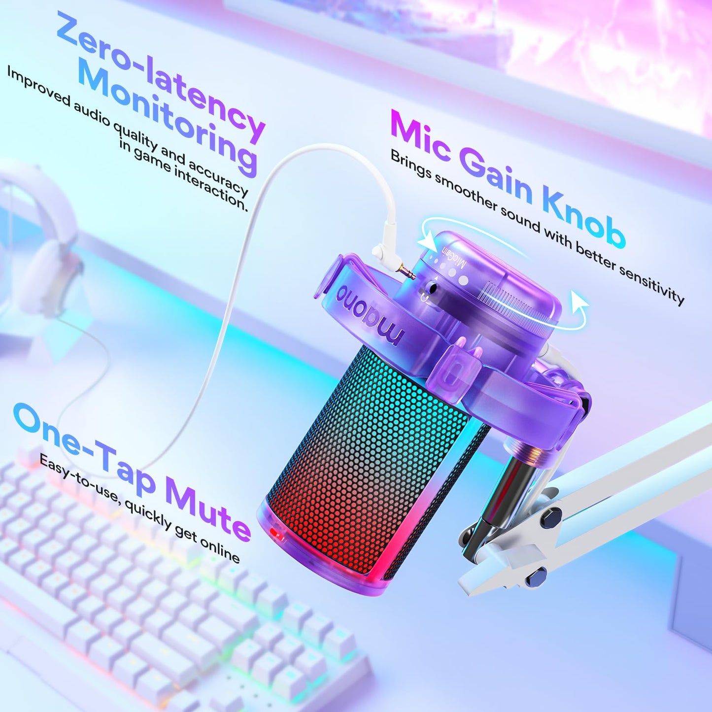 Maono Gaming USB Microphone DGM20S With Noise Cancellation
