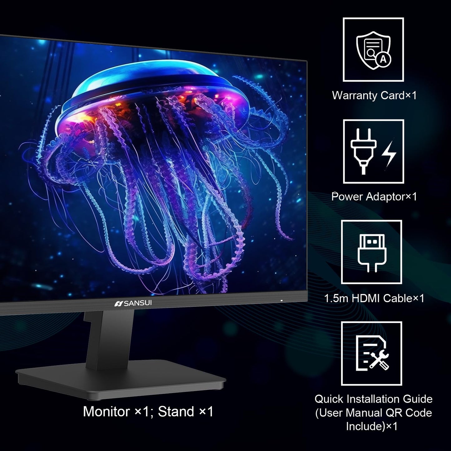 Sansui 24 Inch Eye Care Monitor With HDMI And VGA Ports