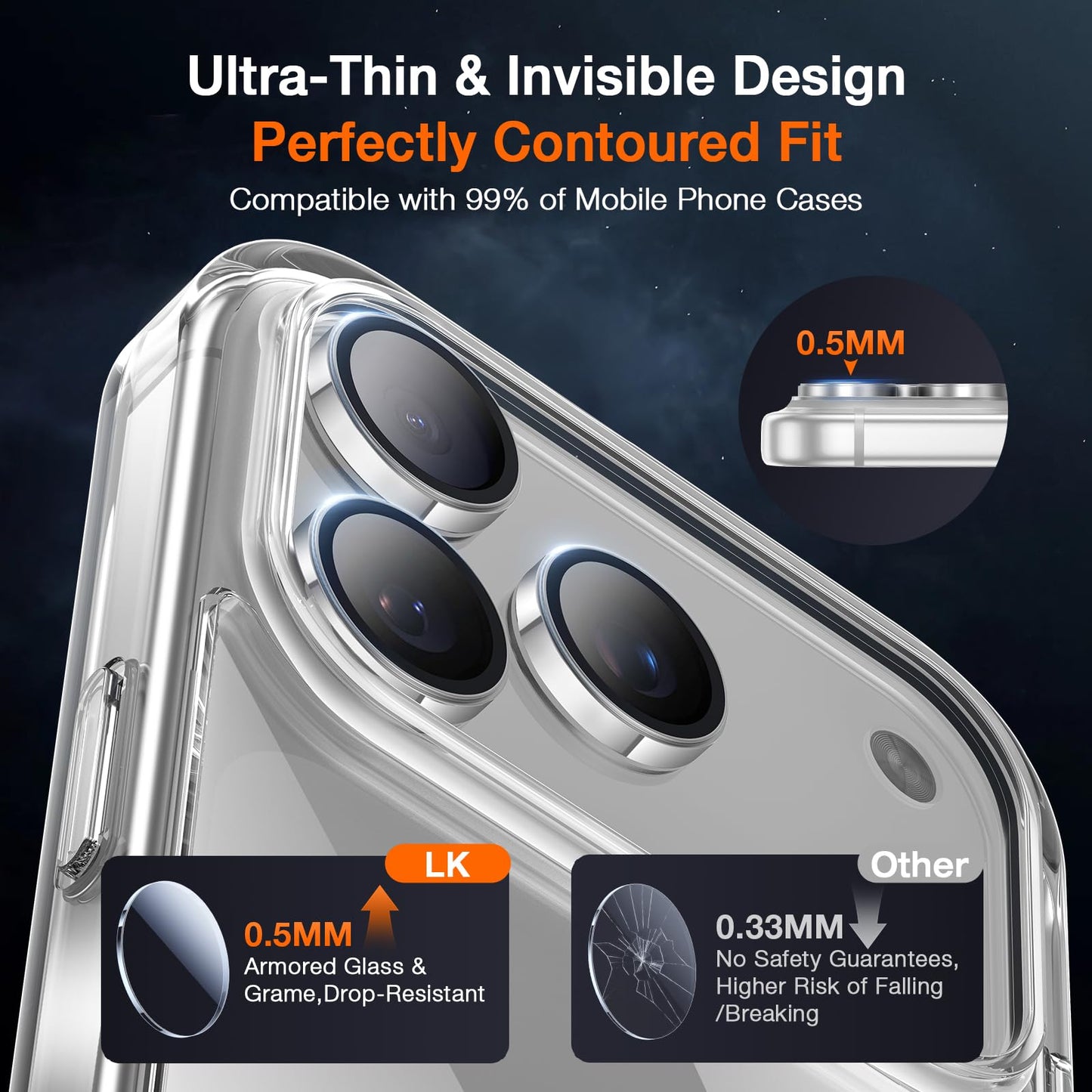 LK 2 Tempered Glass Screen Protector For iPhone 17 Pro Max