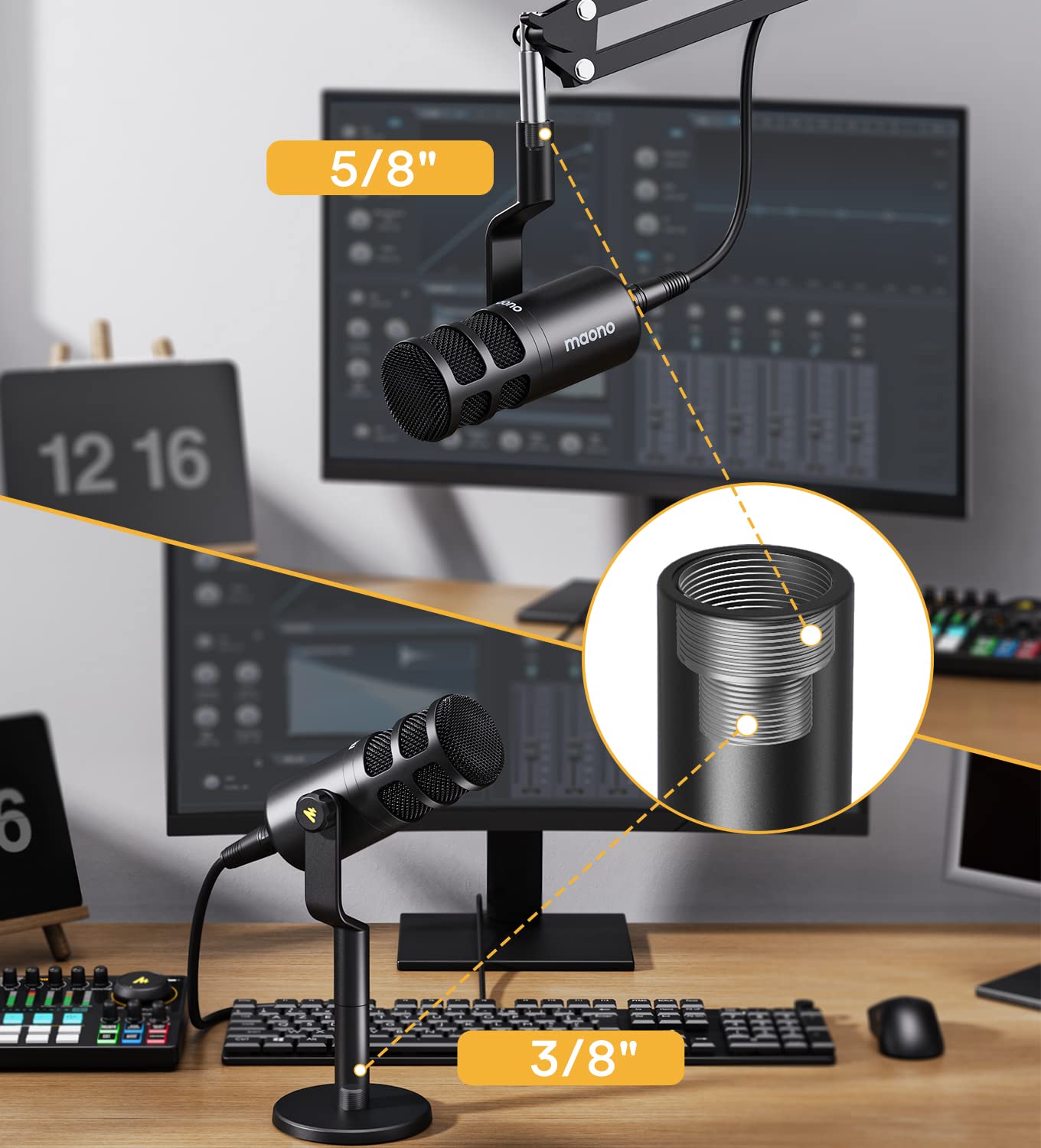 Maono PD100 XLR Cardioid Dynamic Podcast Microphone