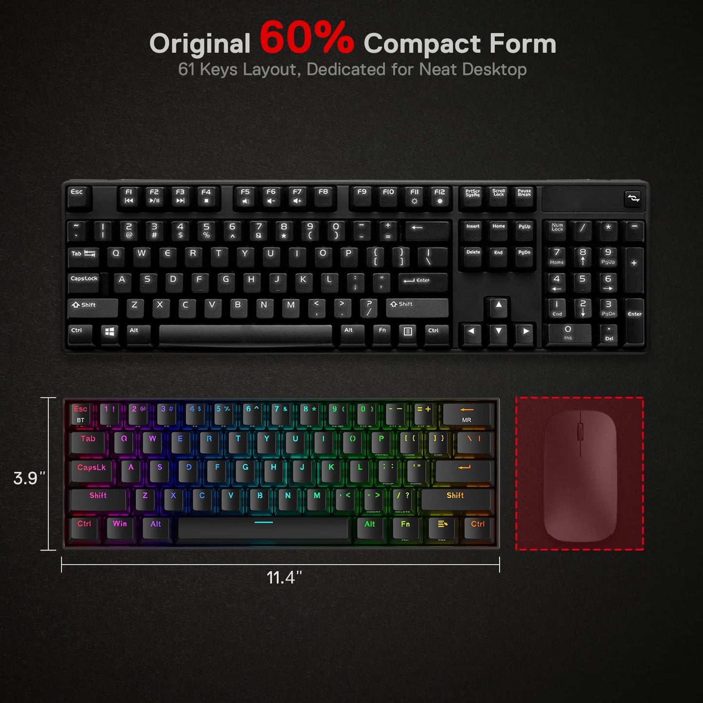 Redragon K530 Pro Wireless RGB Mechanical Keyboard
